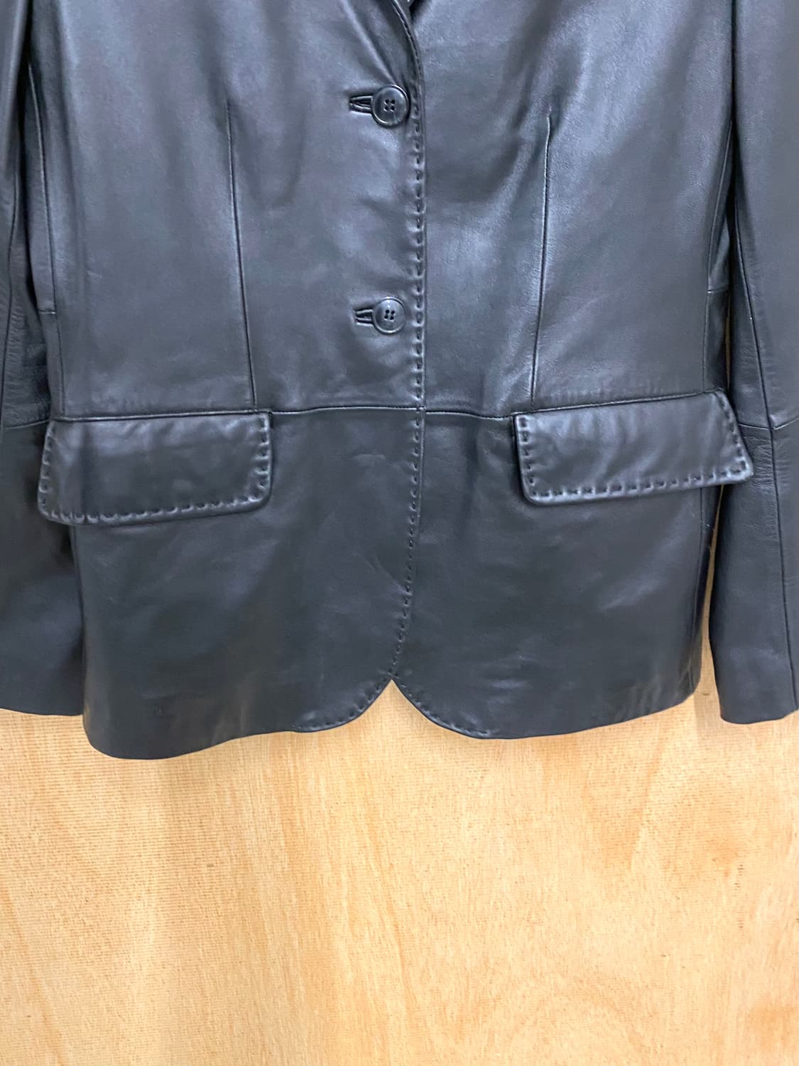 VTG leather blazer jacket 레더 스티치 블레이저 상품이미지4