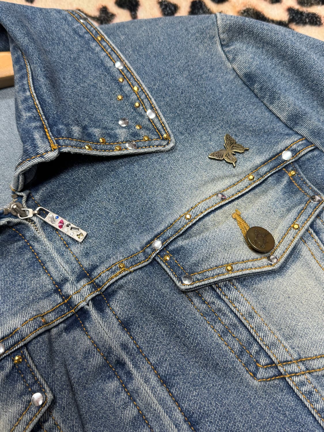 Egoist 스터드 스톤 디테일 데님자켓 상품이미지4