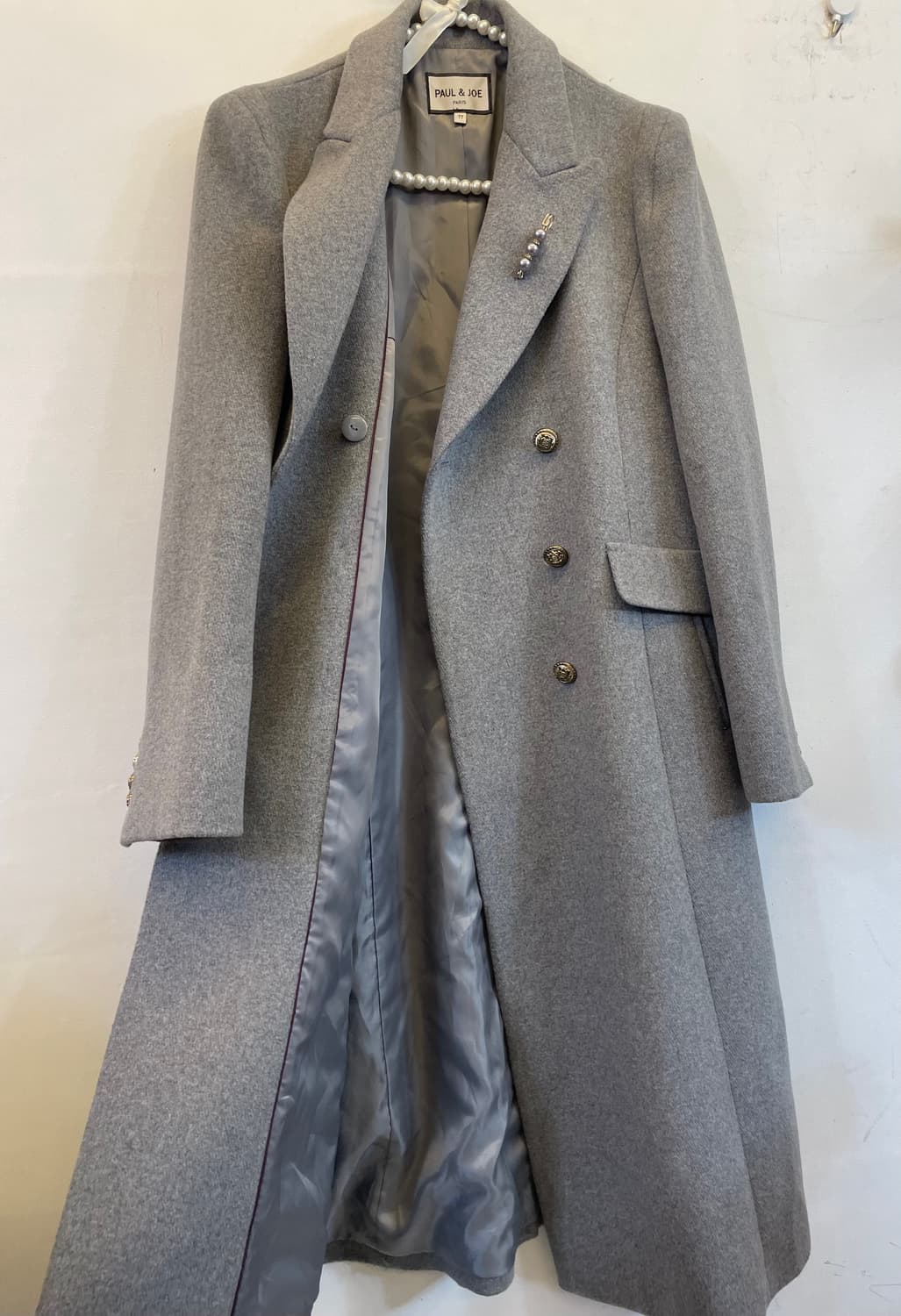 폴앤조 그레이 여성울코트 모직롱코트77:)하객오피스룩출근룩연말룩데이트룩 상품이미지2