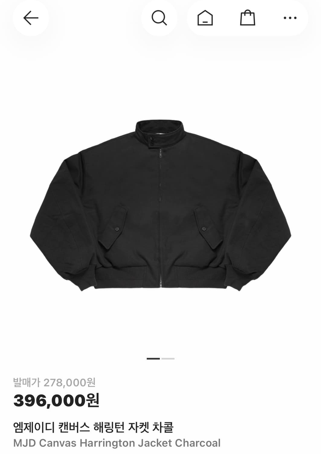 mjd 캔버스 해링턴 자켓 차콜 상품이미지1