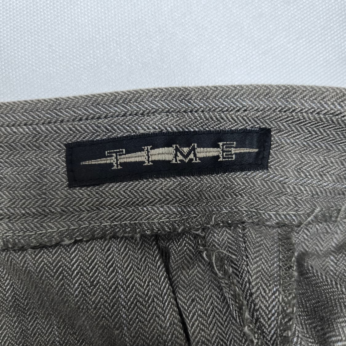 0948 타임 헤링본  마블랜딩  핀턱 슬랙스 바지 상품이미지5