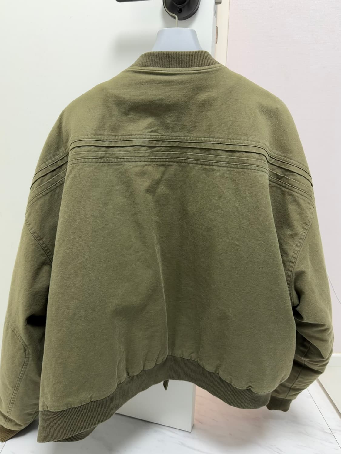 [os] 논노드 서퍼 다이 서지 봄버 자켓 카키 상품이미지2