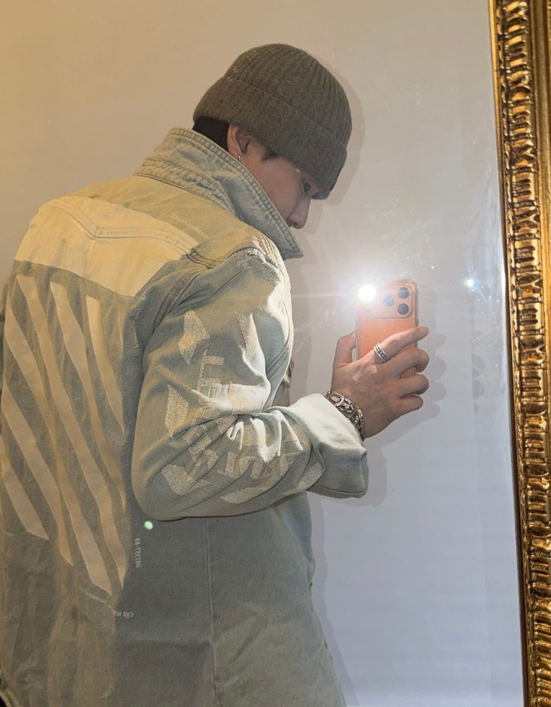 오프화이트 데님 셔츠 자켓 상품이미지1