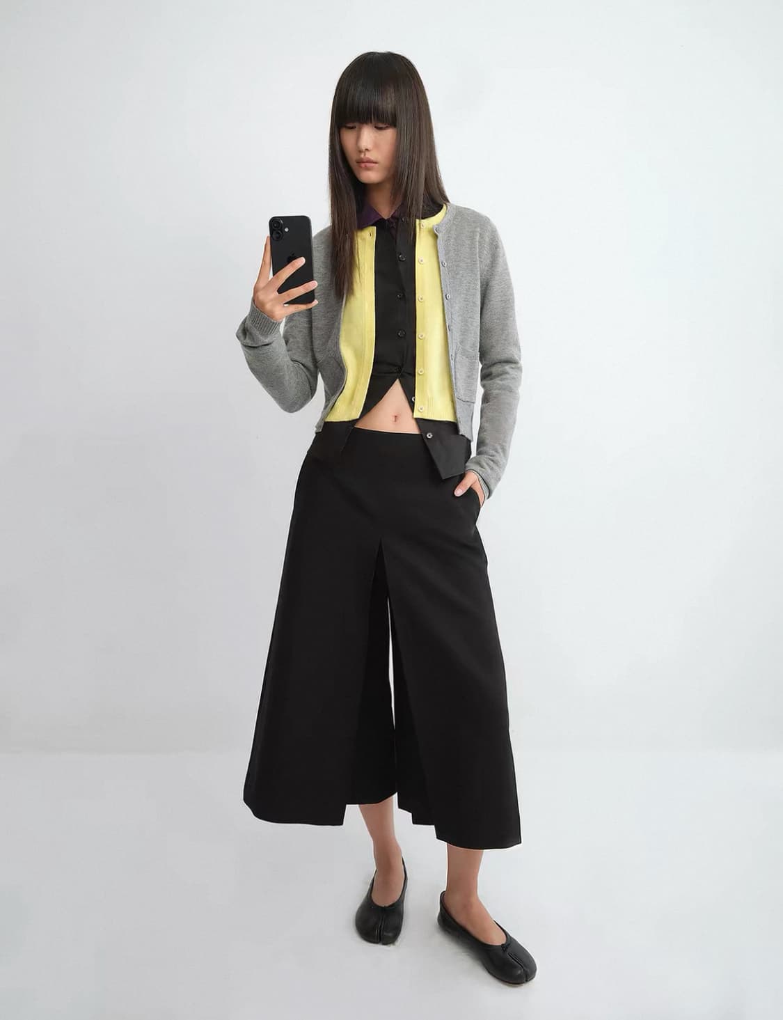 Rerelyalike 리얼얼라이크 A-LINE WIDE-LEG CROPP 상품이미지2