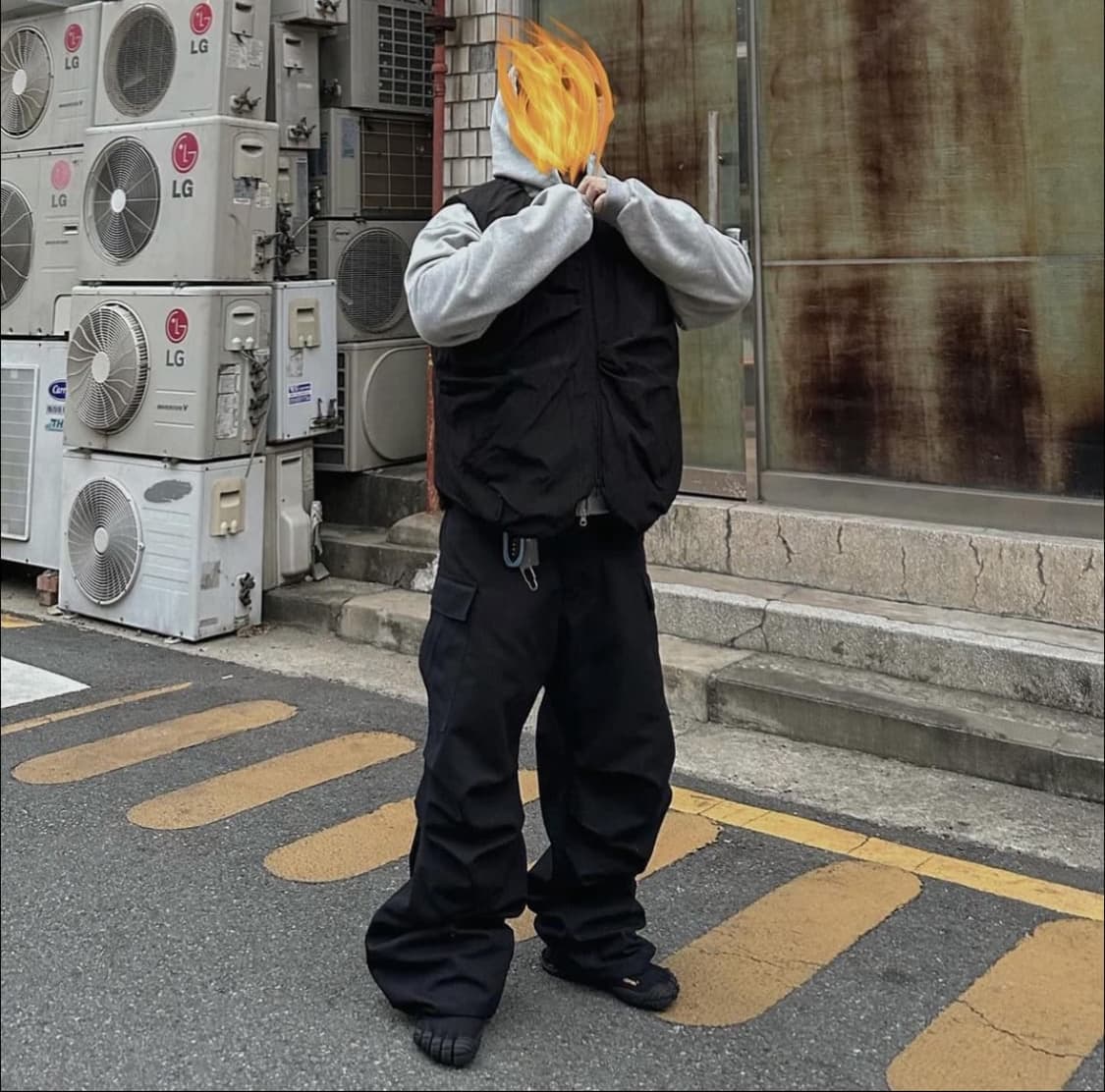 논노드 사이드 집 카고 팬츠 블랙 상품이미지1