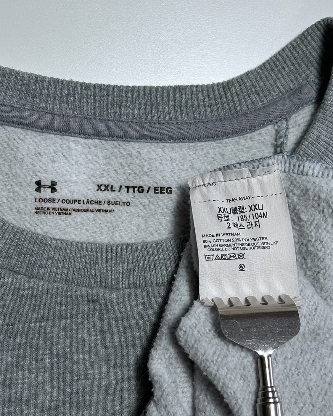언더아머 기모 맨투맨 그레이 상품이미지3