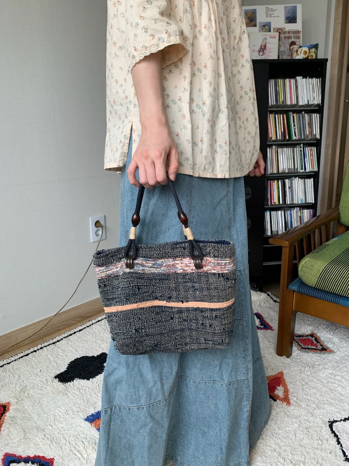 denim patch maxi skirt  상품이미지7