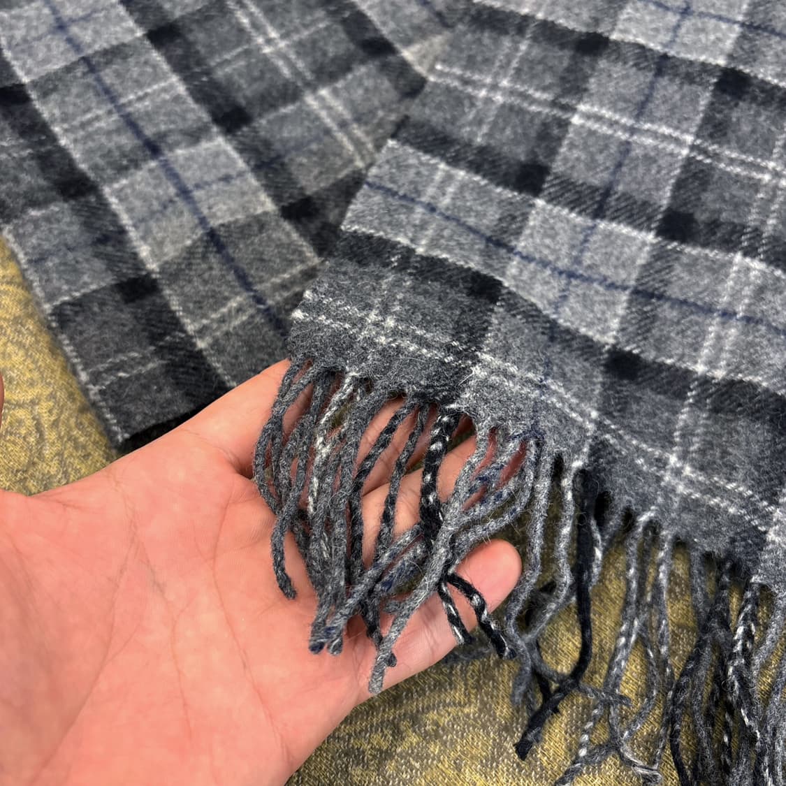 바버 헤리티지 메인라인 그레이 블록체크 램스울 머플러 N269 상품이미지4