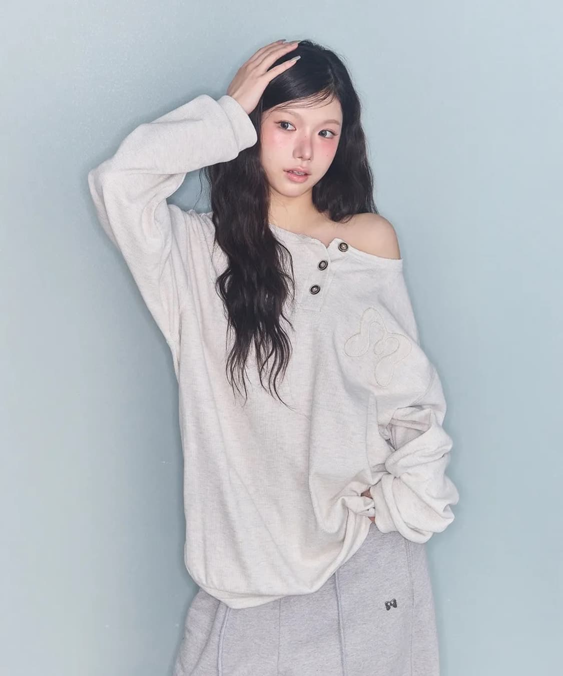 미레코 심볼 피그먼트 와플 긴팔티 상품이미지4