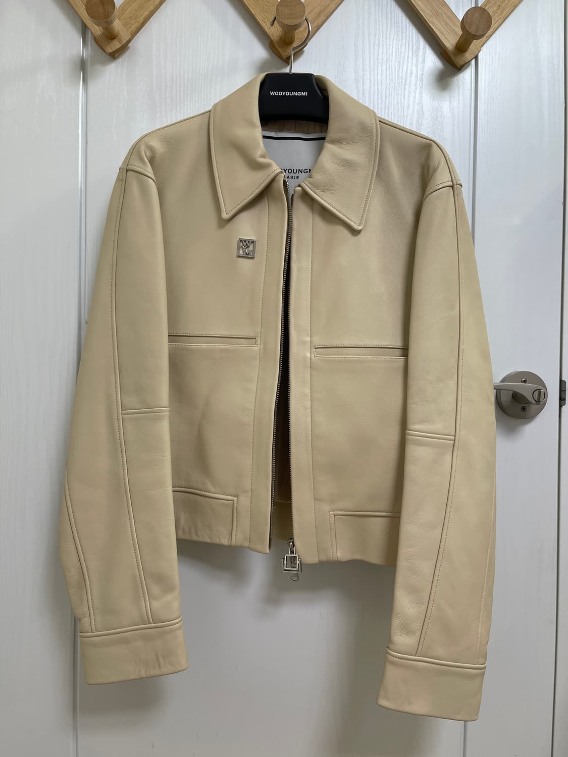 우영미 아이보리 양가죽 자켓 46 사이즈 상품이미지1