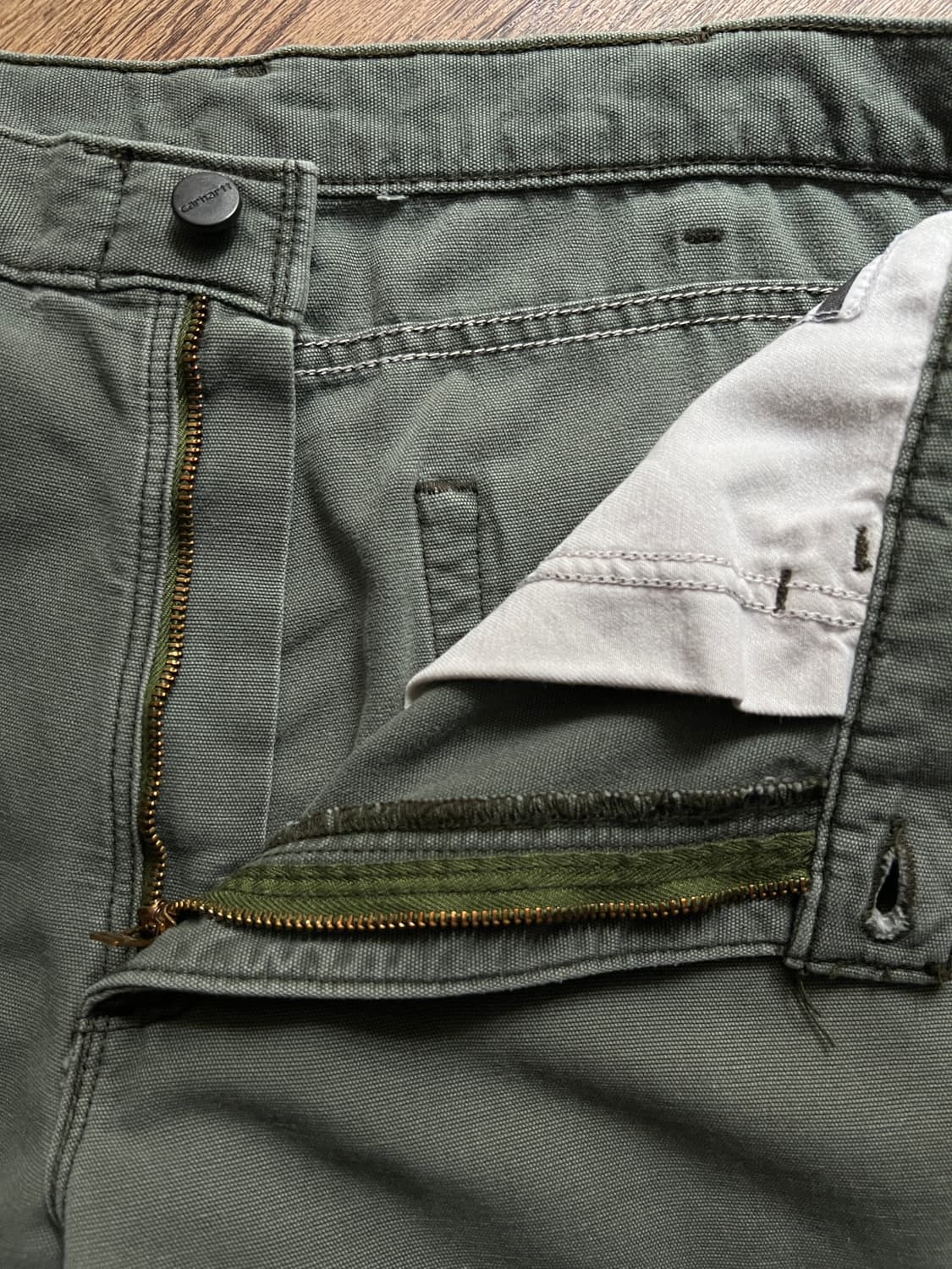[35]칼하트FR USA 모스그린 싱글니 워크 팬츠 M13 상품이미지3