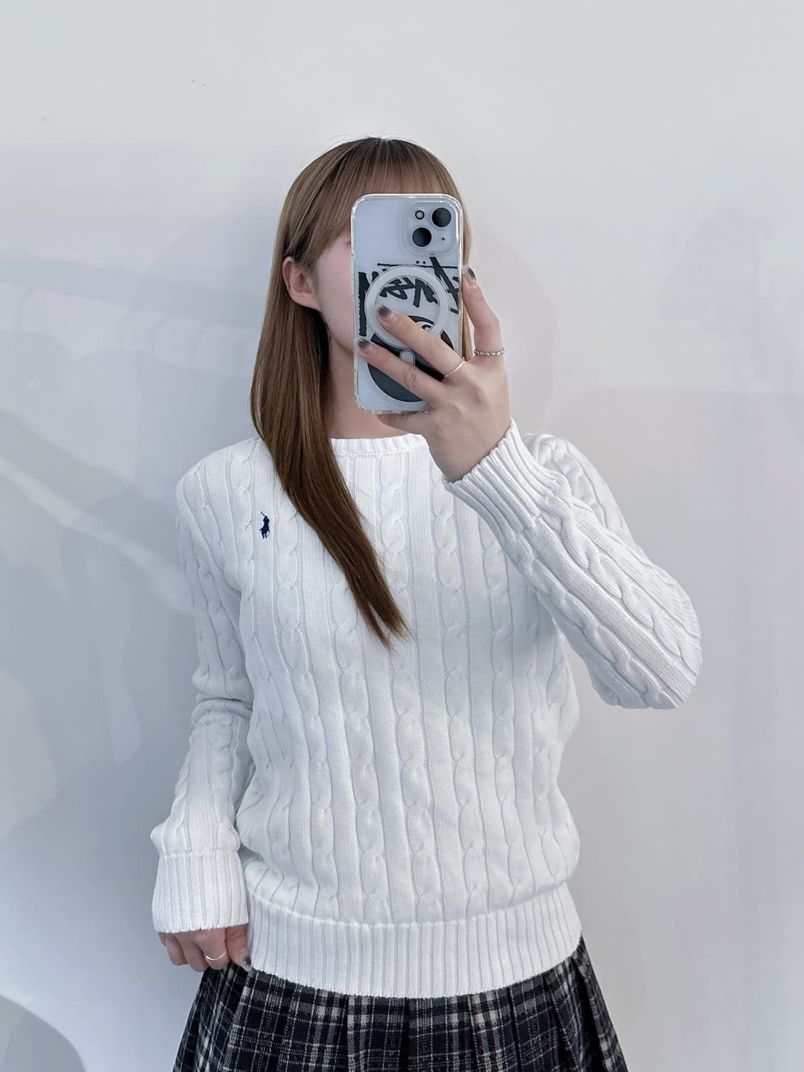 폴로랄프로렌 qr 네이비포니 화이트 케이블 니트 상품이미지3