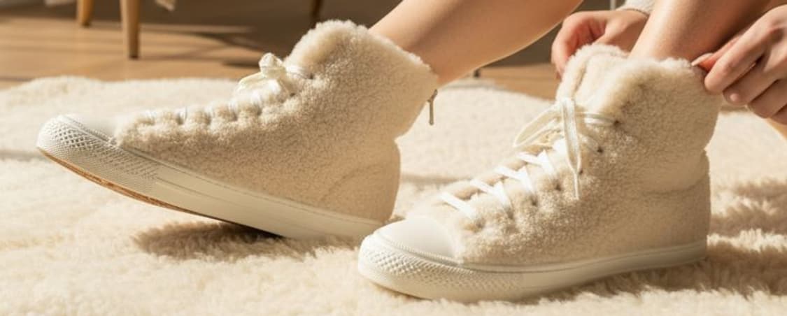 KUHO 쿠호 아이보리 털 스니커즈 245 / 한섬 정품 상품이미지1