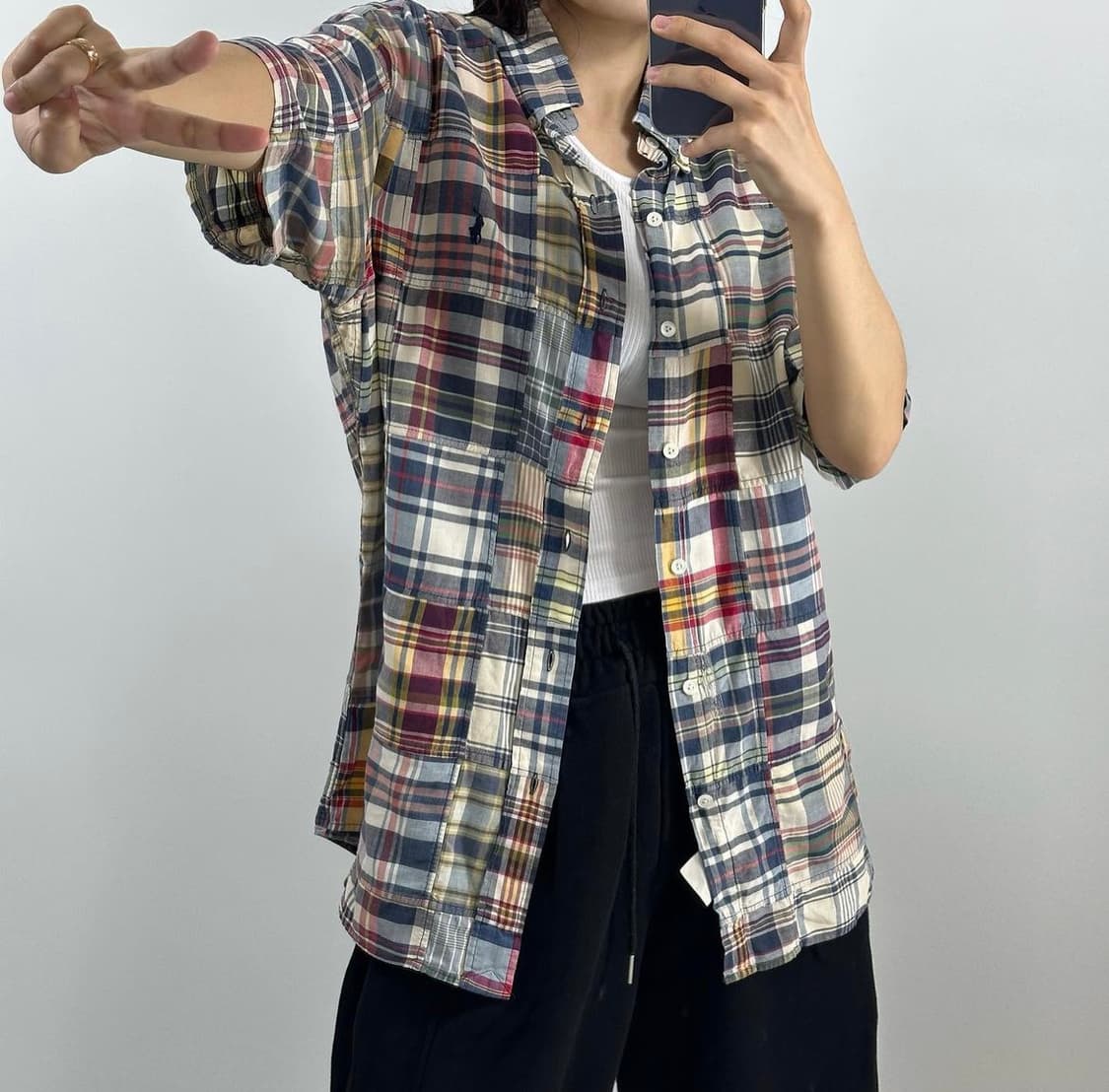 폴로 랄프로렌 마드라스 체크 반팔 셔츠 상품이미지1