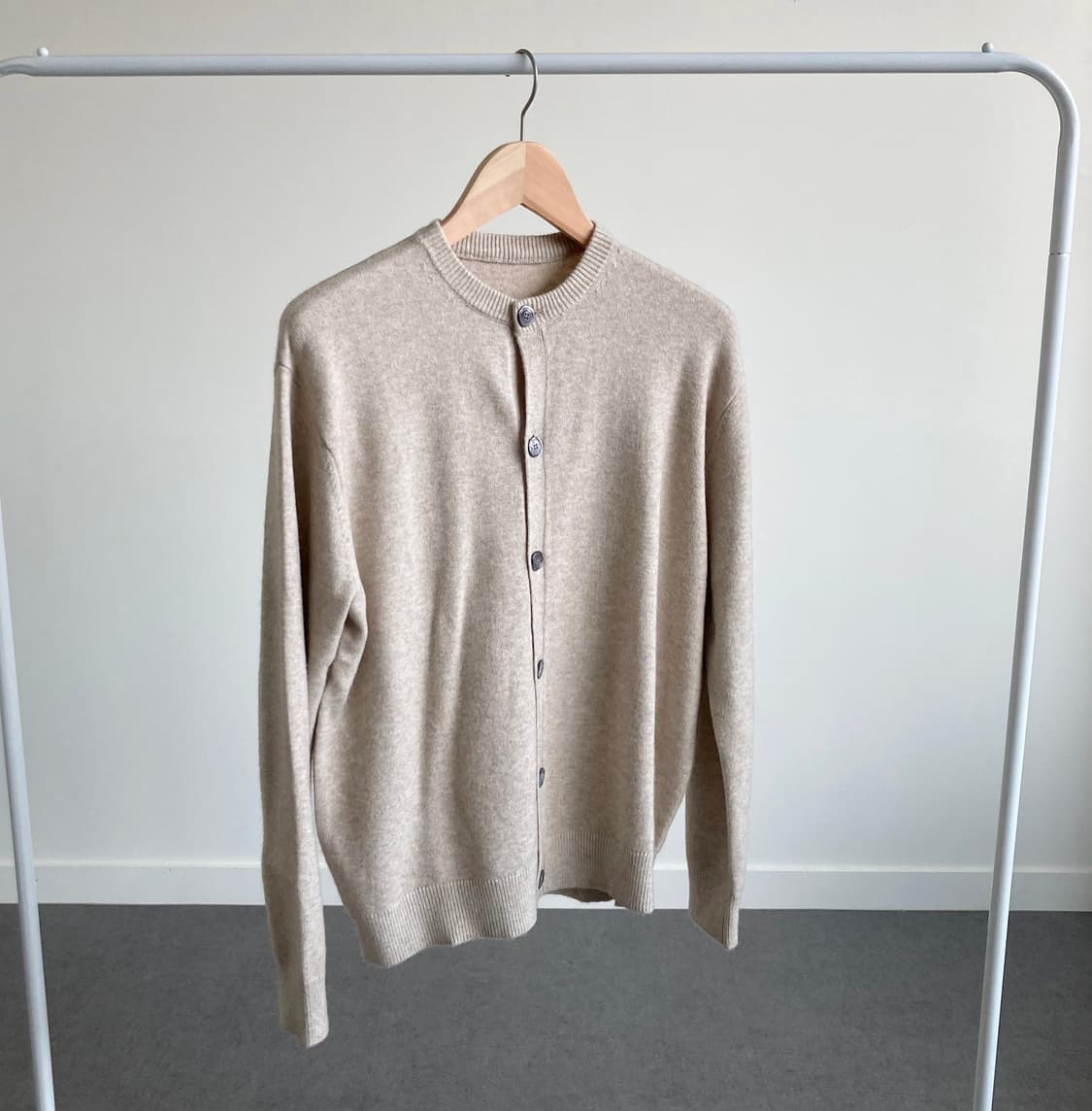 [XL] 베이직 소프트 오트밀 라운드 니트 가디건 상품이미지1