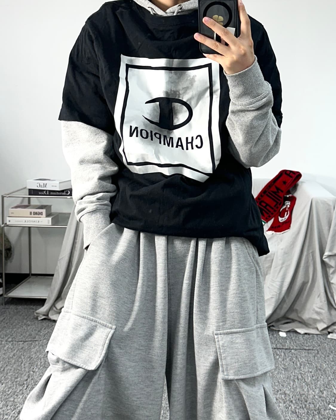 챔피온 올드스쿨 그라데이션 백프린팅 반팔티 XL 상품이미지3