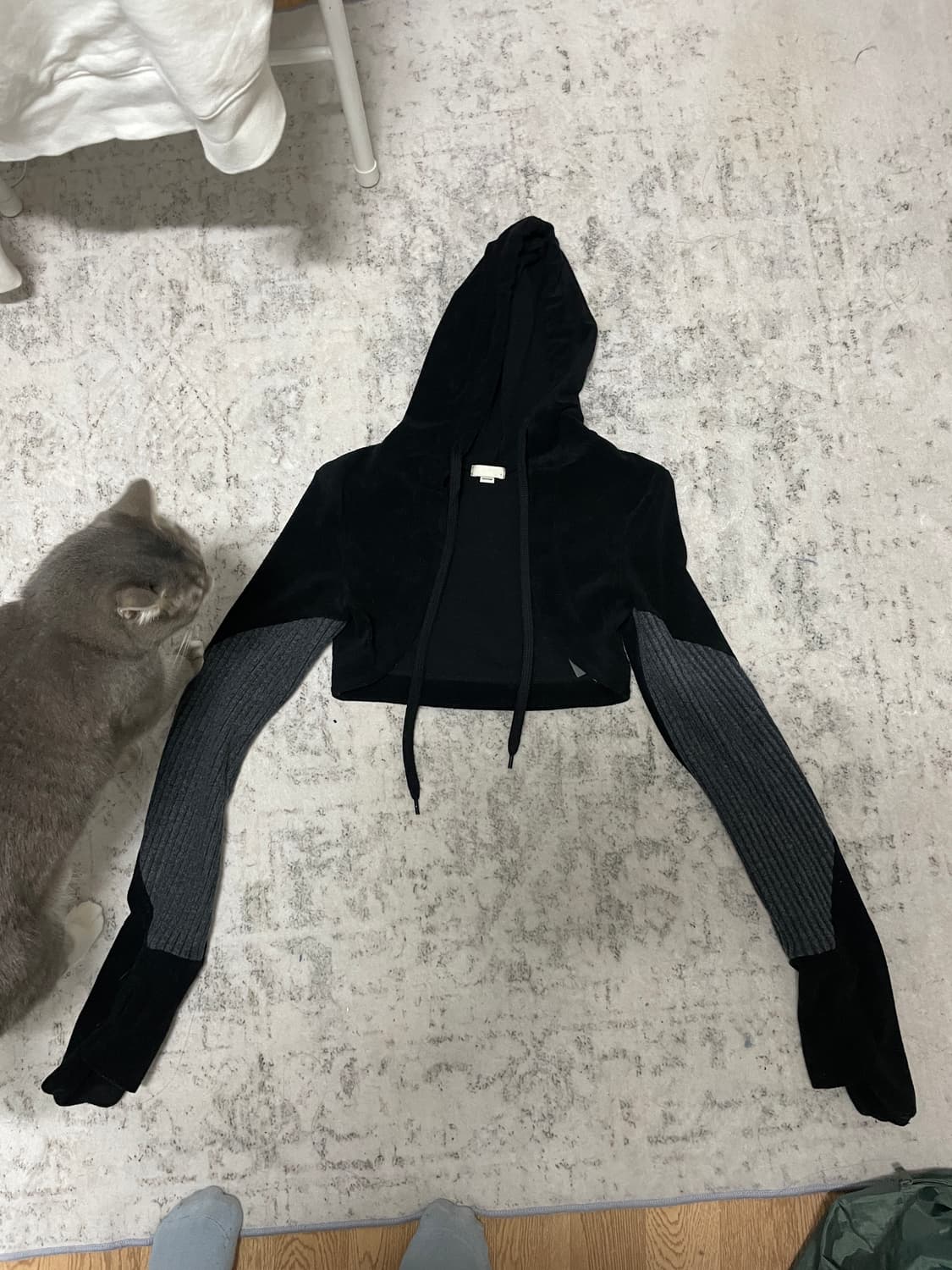 본네 글러브 후드 볼레로 블랙 1사이즈 상품이미지1