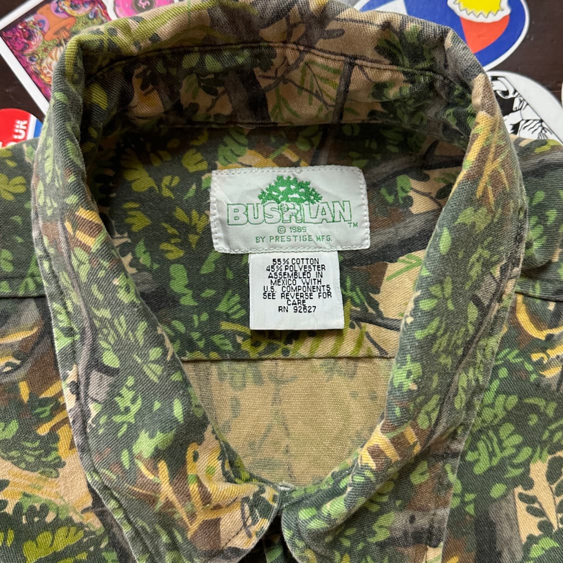 90s Bushlan 리얼트리 카모 워크 셔츠 XXL 상품이미지5