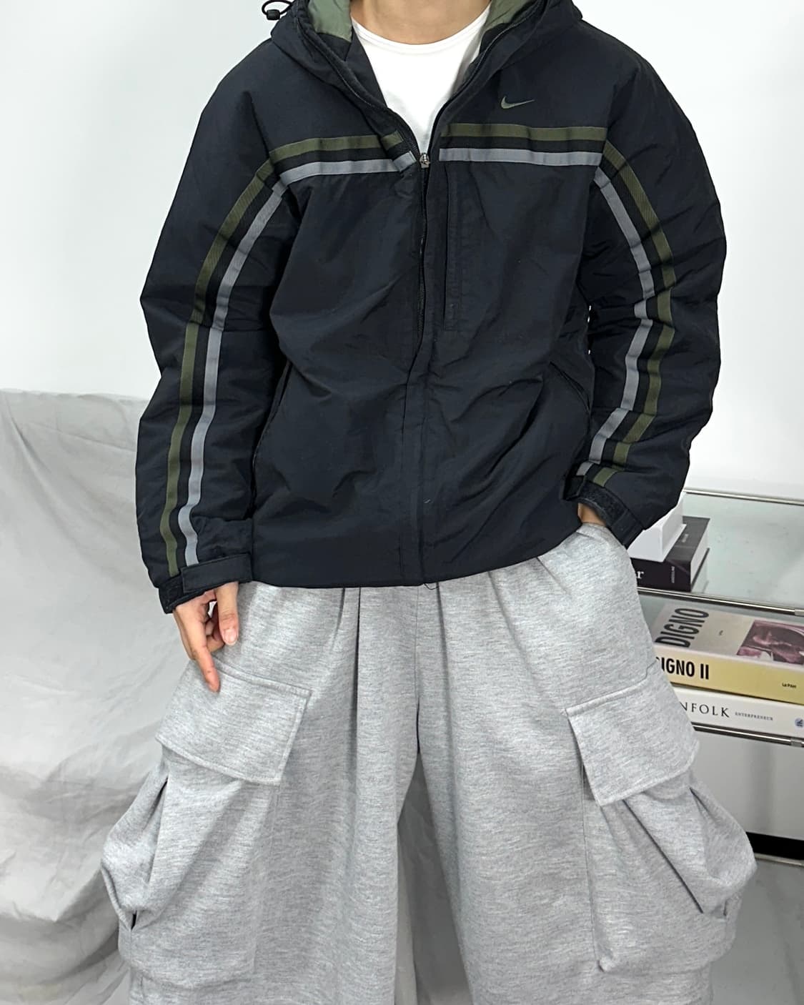 나이키 00s 패디드 후드 점퍼 L 상품이미지2