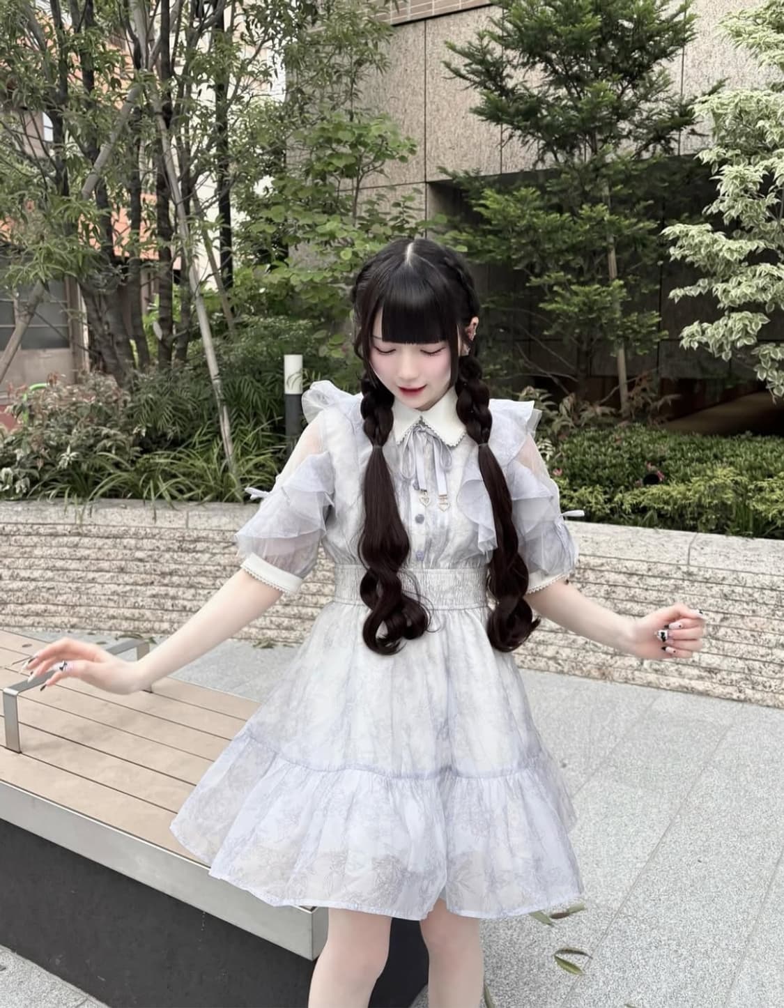 로지타 꽃무늬 반팔 원피스 / 양산형 양지뢰 지뢰계 상품이미지4