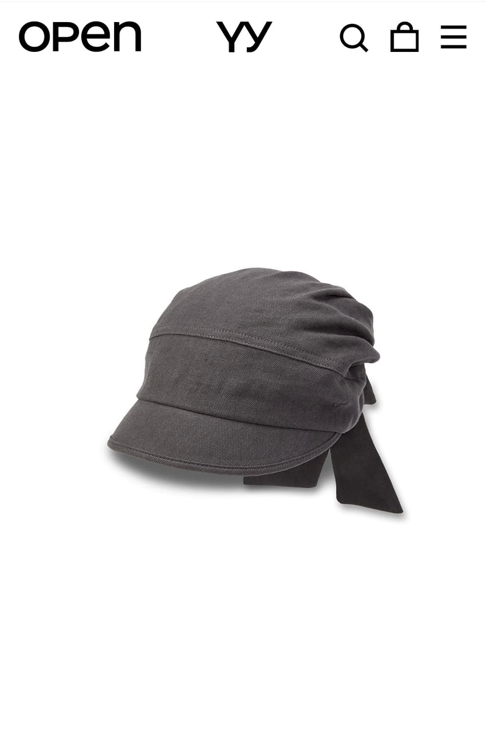 LINEN TIE-UP HAT, CHARCOAL 상품이미지1