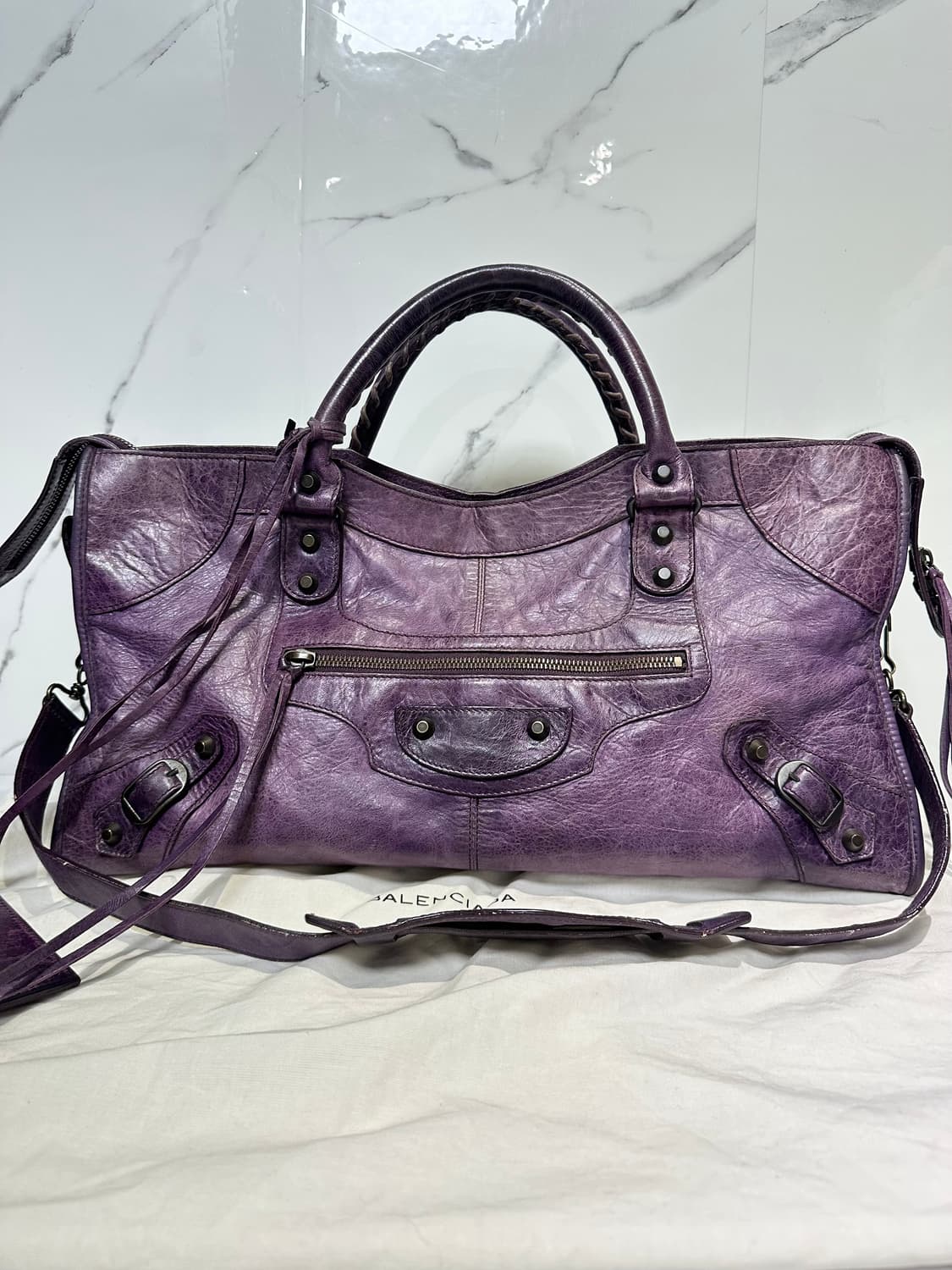 [A 정품] 발렌시아가 시티 모터백 파트타임 퍼플 상품이미지1