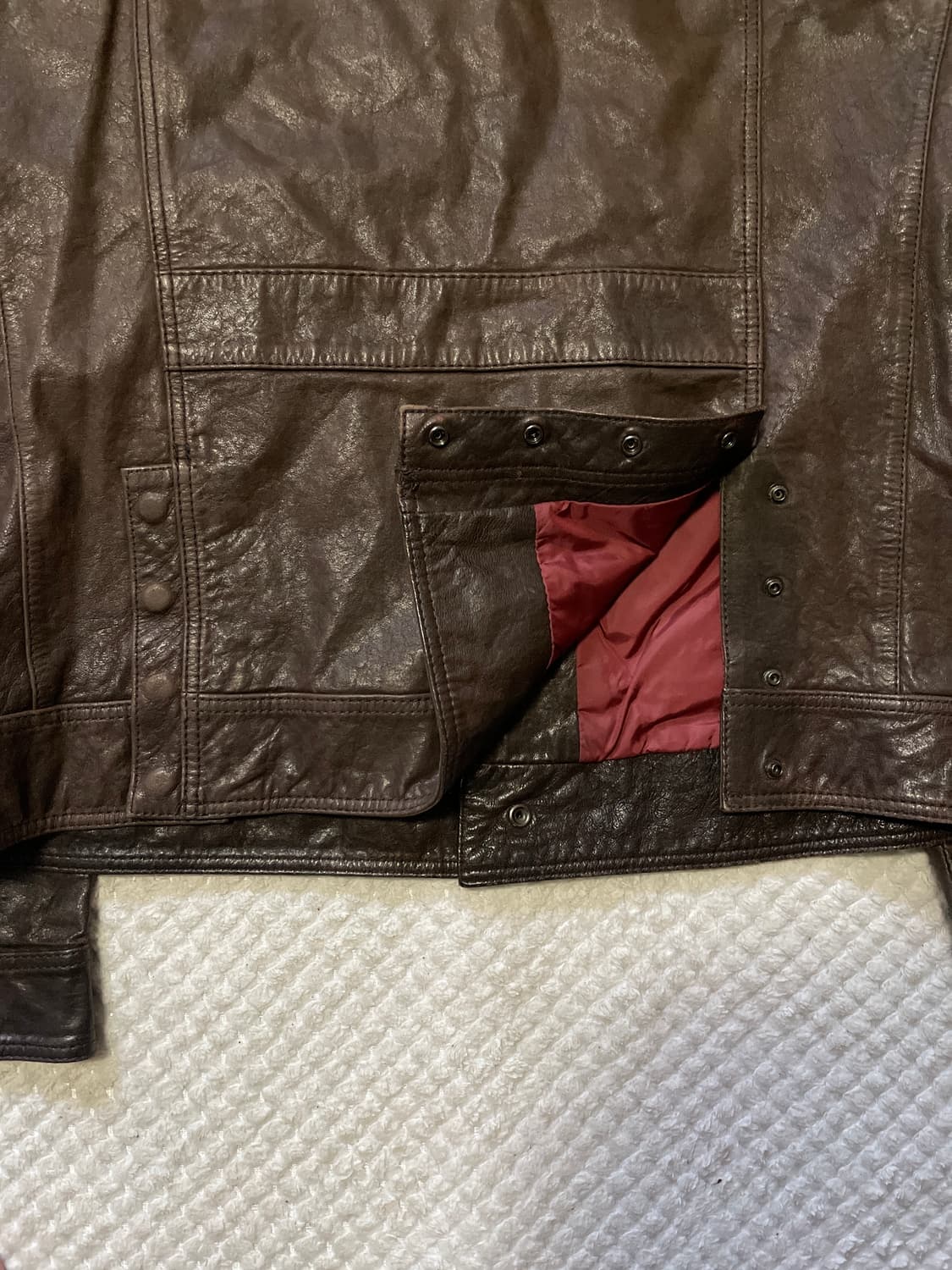 T.I FOR MEN 웨스턴 무드 램스킨 양가죽 절개 포켓 레더 자켓 상품이미지7