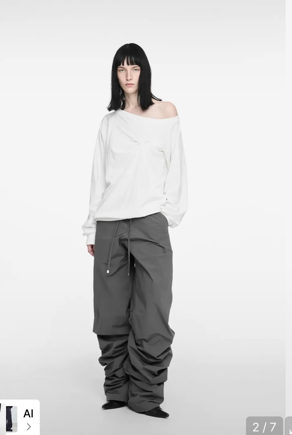 NACHE PINTUCK NYLON PANTS CHARCOAL 상품이미지2