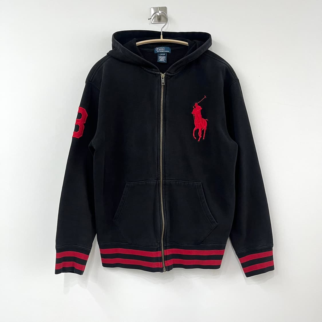 폴로 랄프로렌 빅포니 블랙 후드집업 상품이미지2