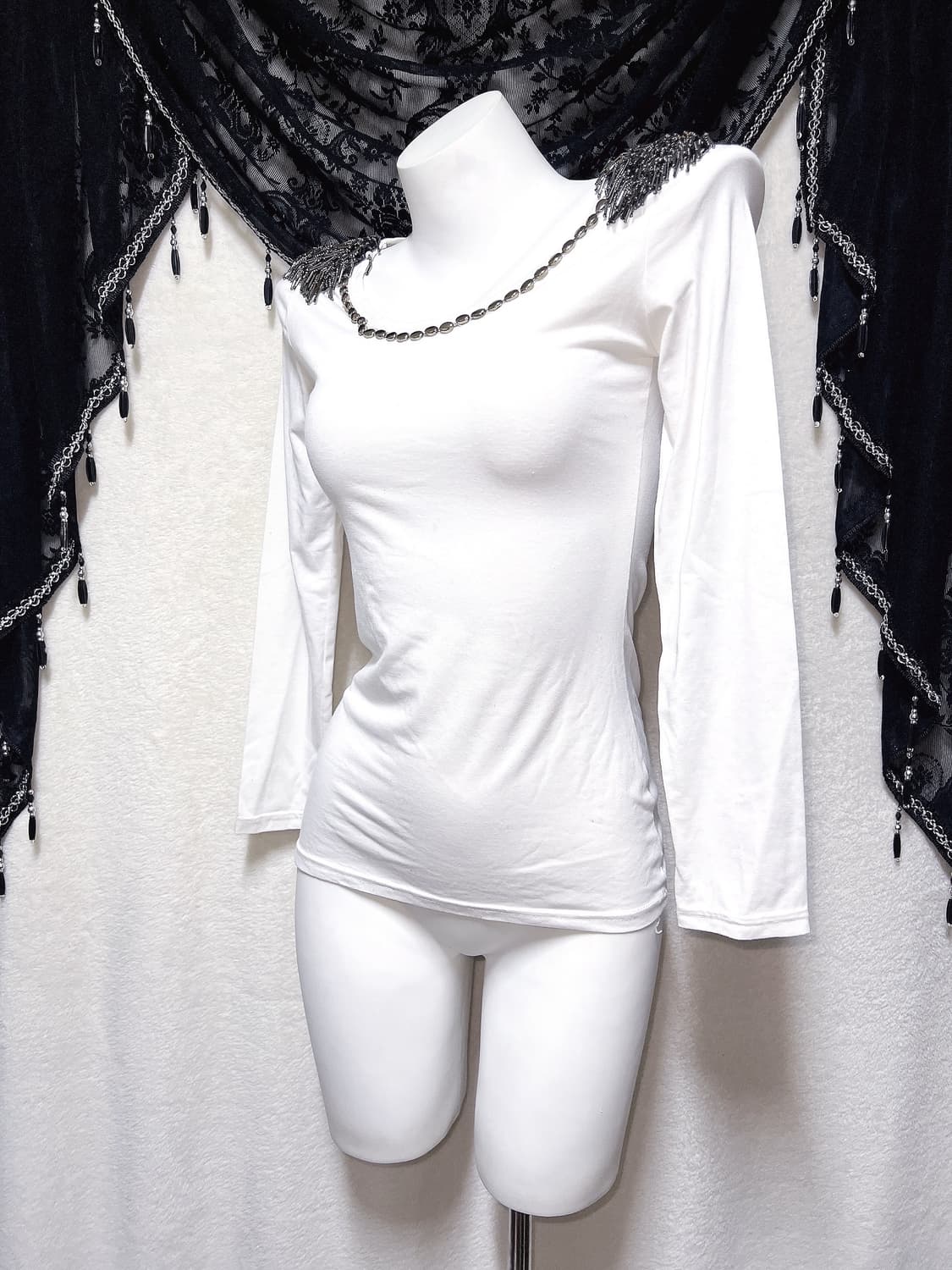 오네갸루 금장 은장 견장 롱슬리브 펑크 y2k 섹시 헤이세이 시부야 핀터 상품이미지5