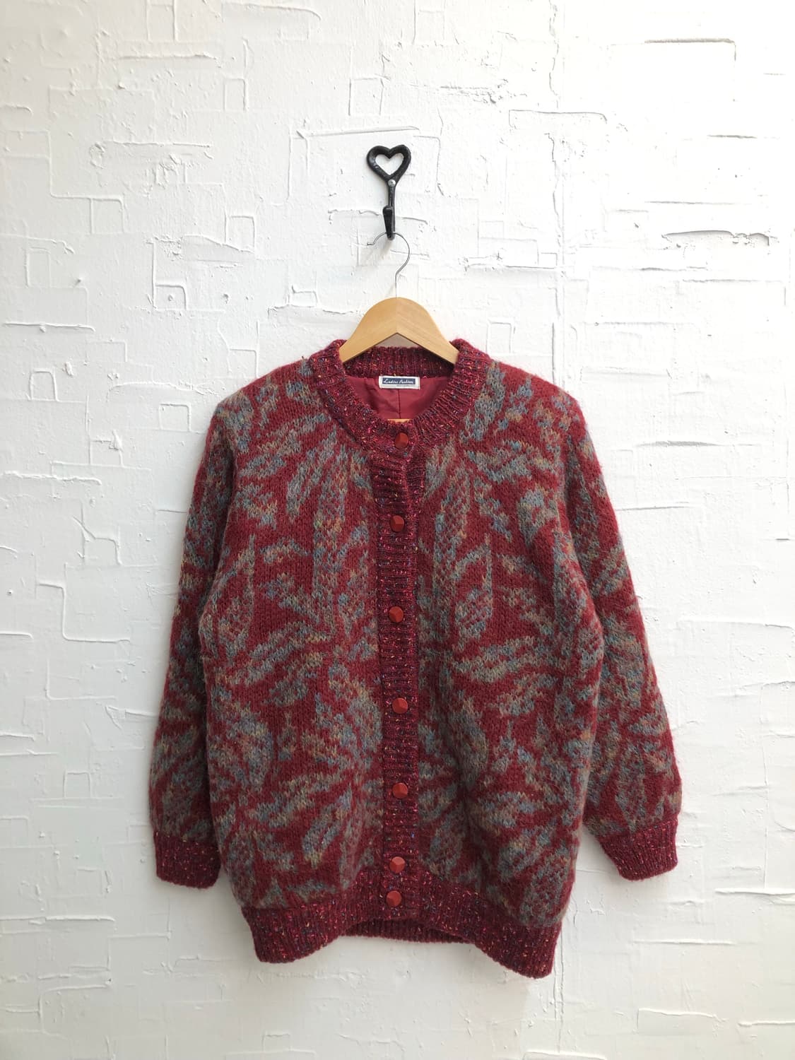 Vintage red buttons cardigan 상품이미지4