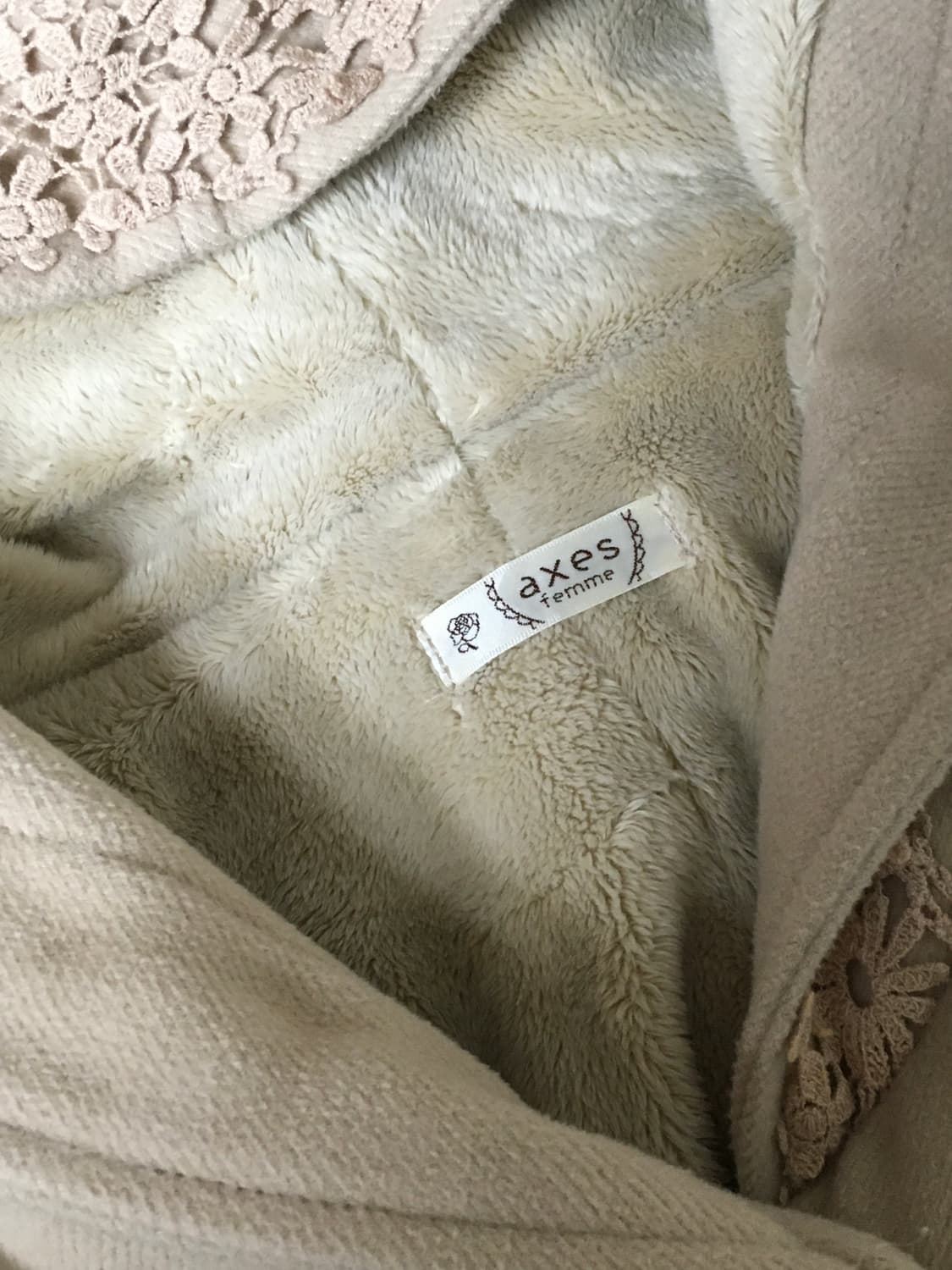 엑시즈팜 라떼 레이스 후드 코트 히메 갸루 러블리 로걀 모리 빈티지 상품이미지2