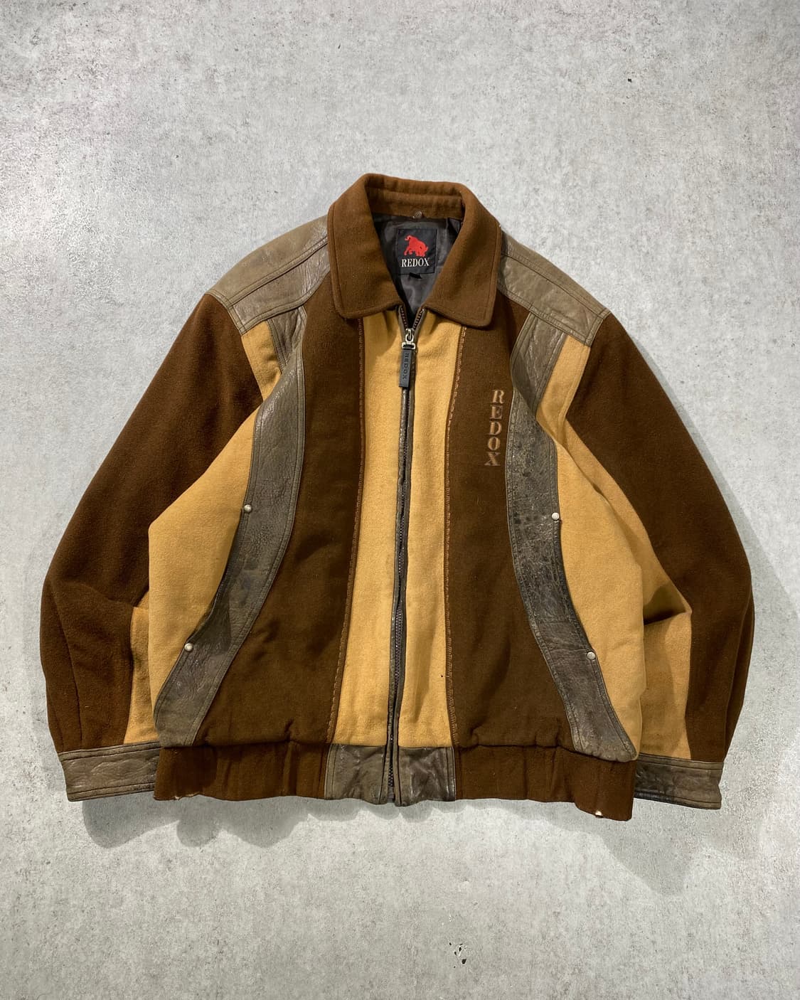 [105] 90s REDOX 레드옥스 브라운 울 레더 블루종 자켓 상품이미지1