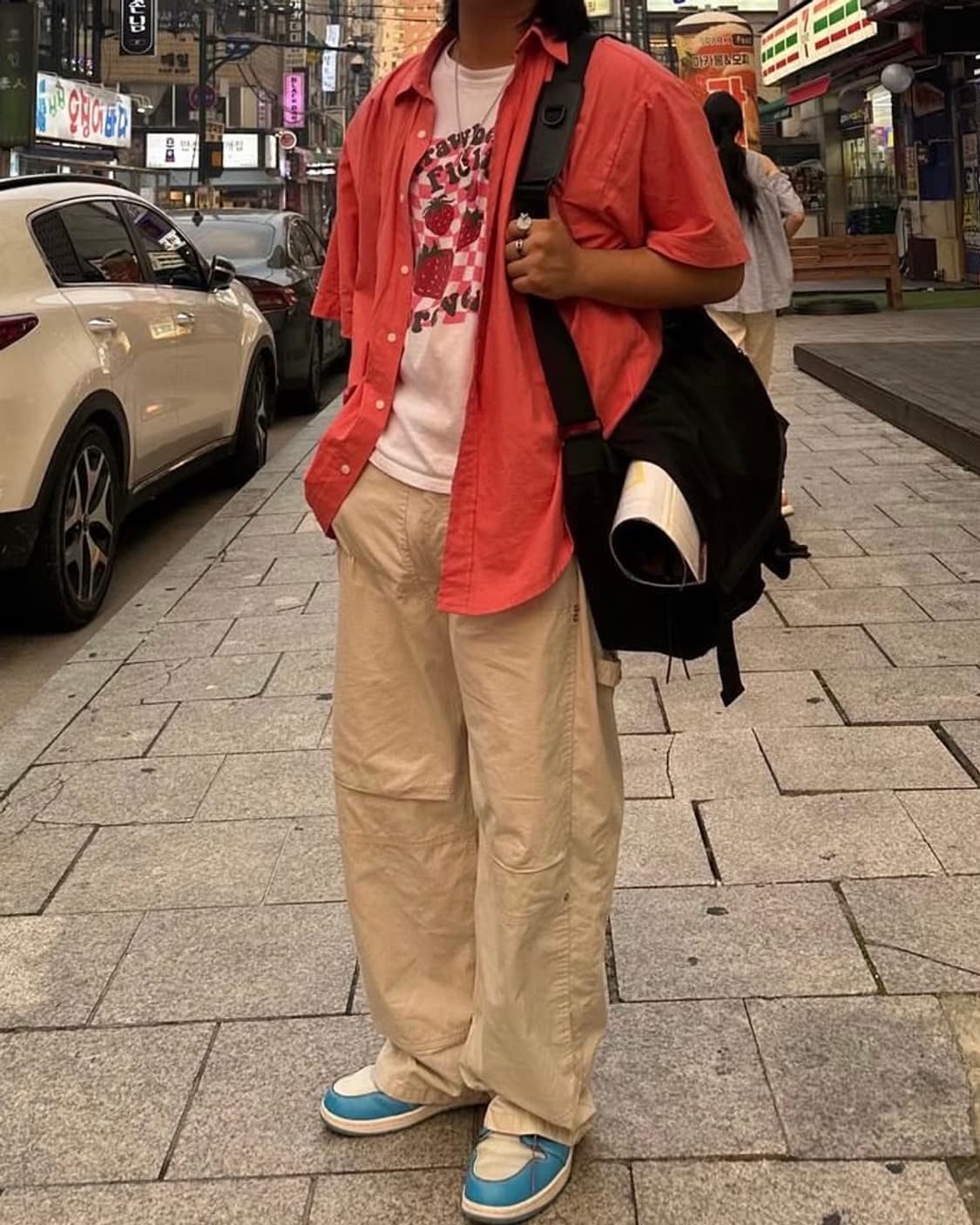 핑크 반팔셔츠 상품이미지1