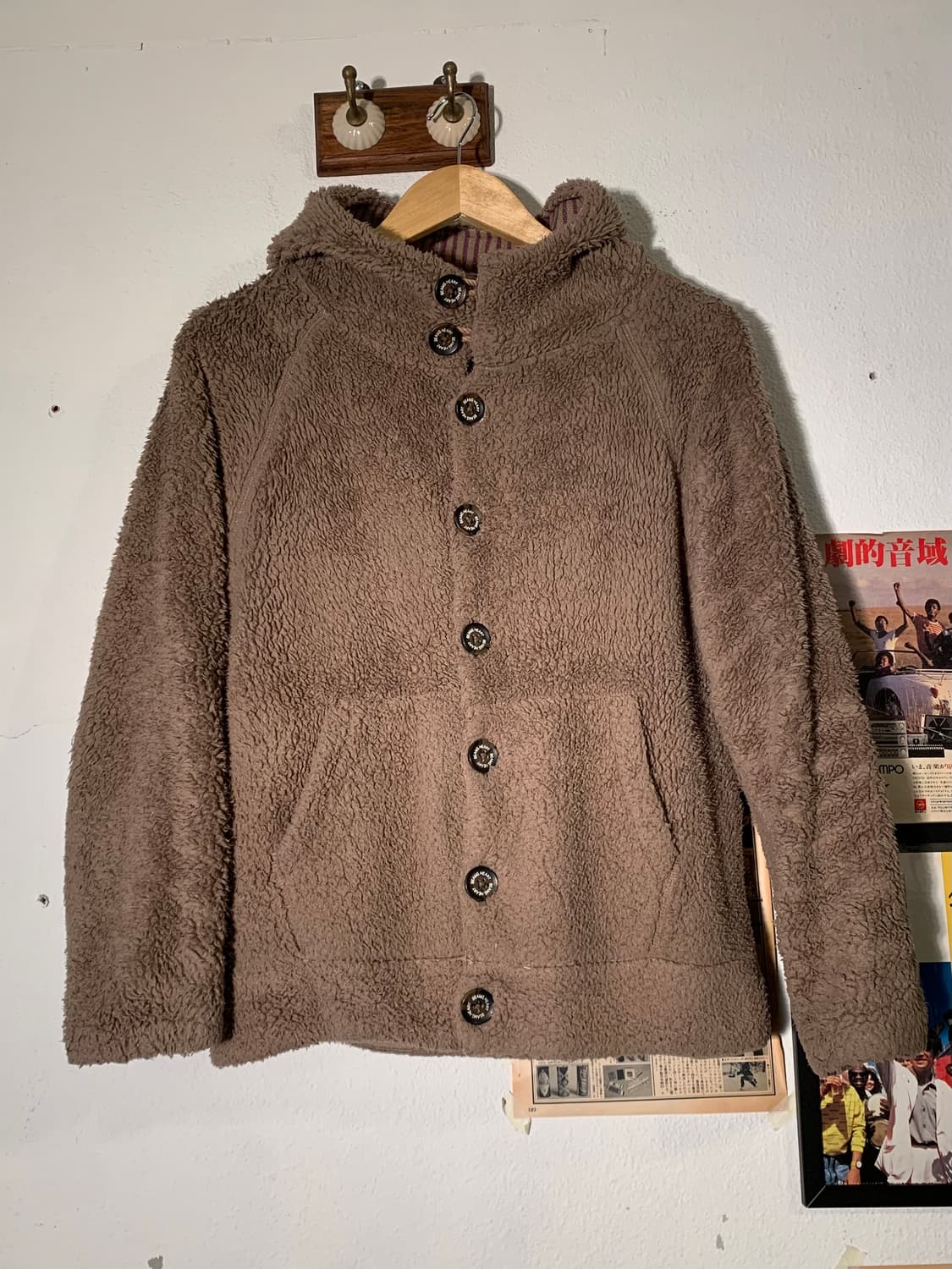 빔즈하트 스트라이프 리버시블 보아 버튼 후드 후리스 상품이미지5