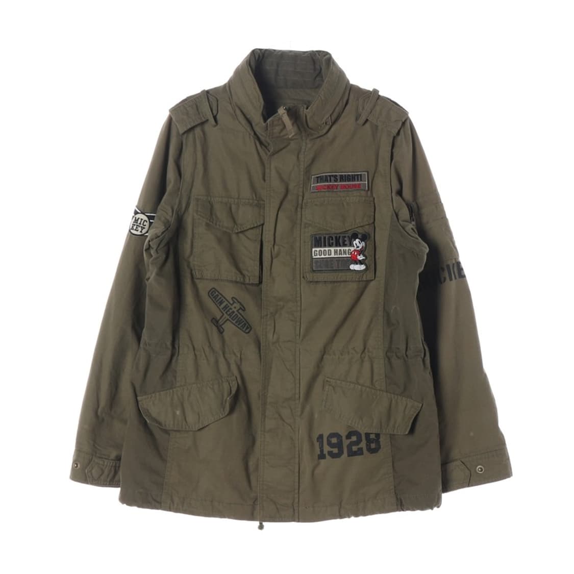 홀하우스 미키마우스 패치 빈티지 밀리터리 야상 자켓 S 상품이미지1