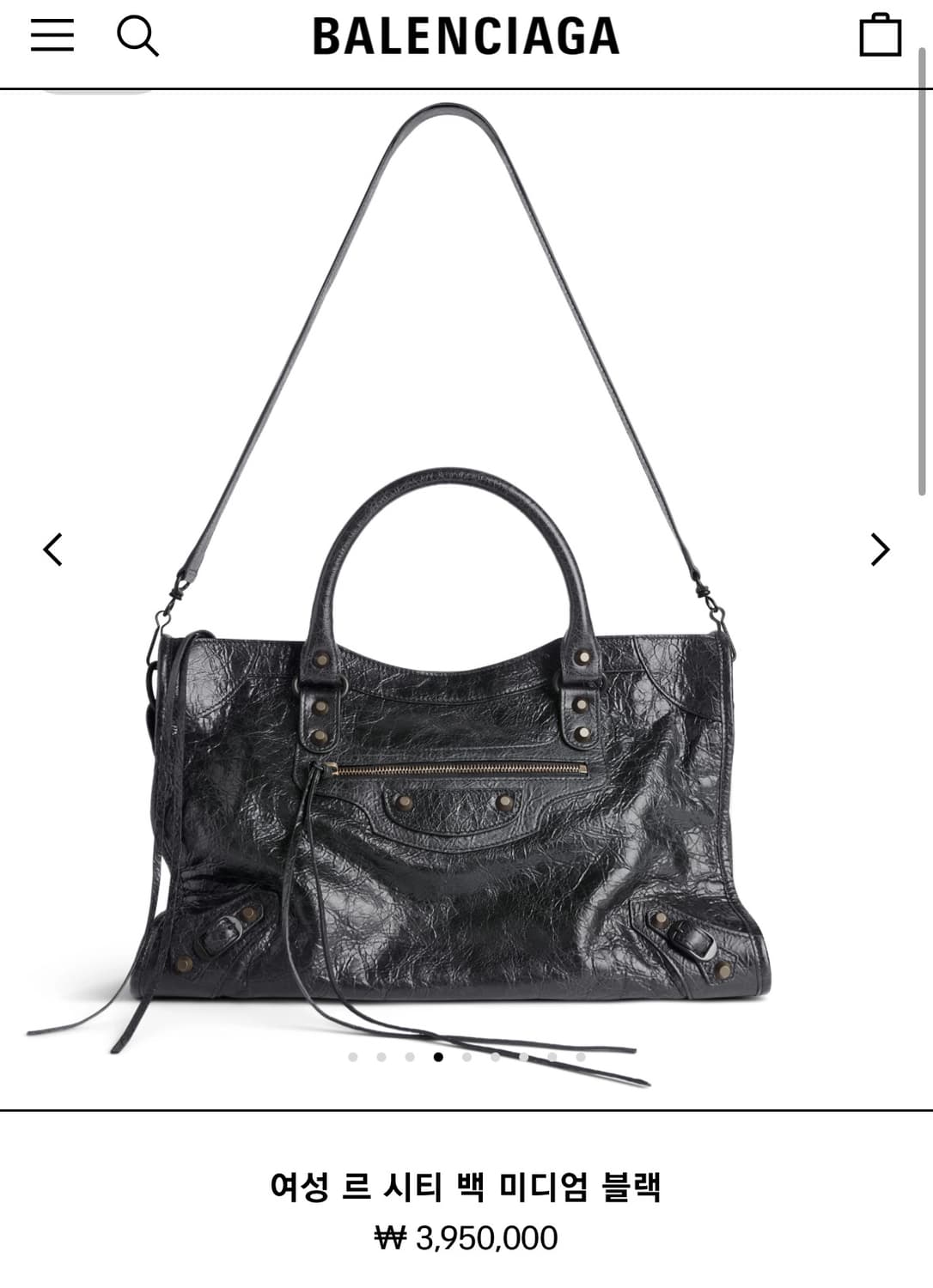 [A+ 정품] 발렌시아가 시티 모터백 미디움 블랙 상품이미지7