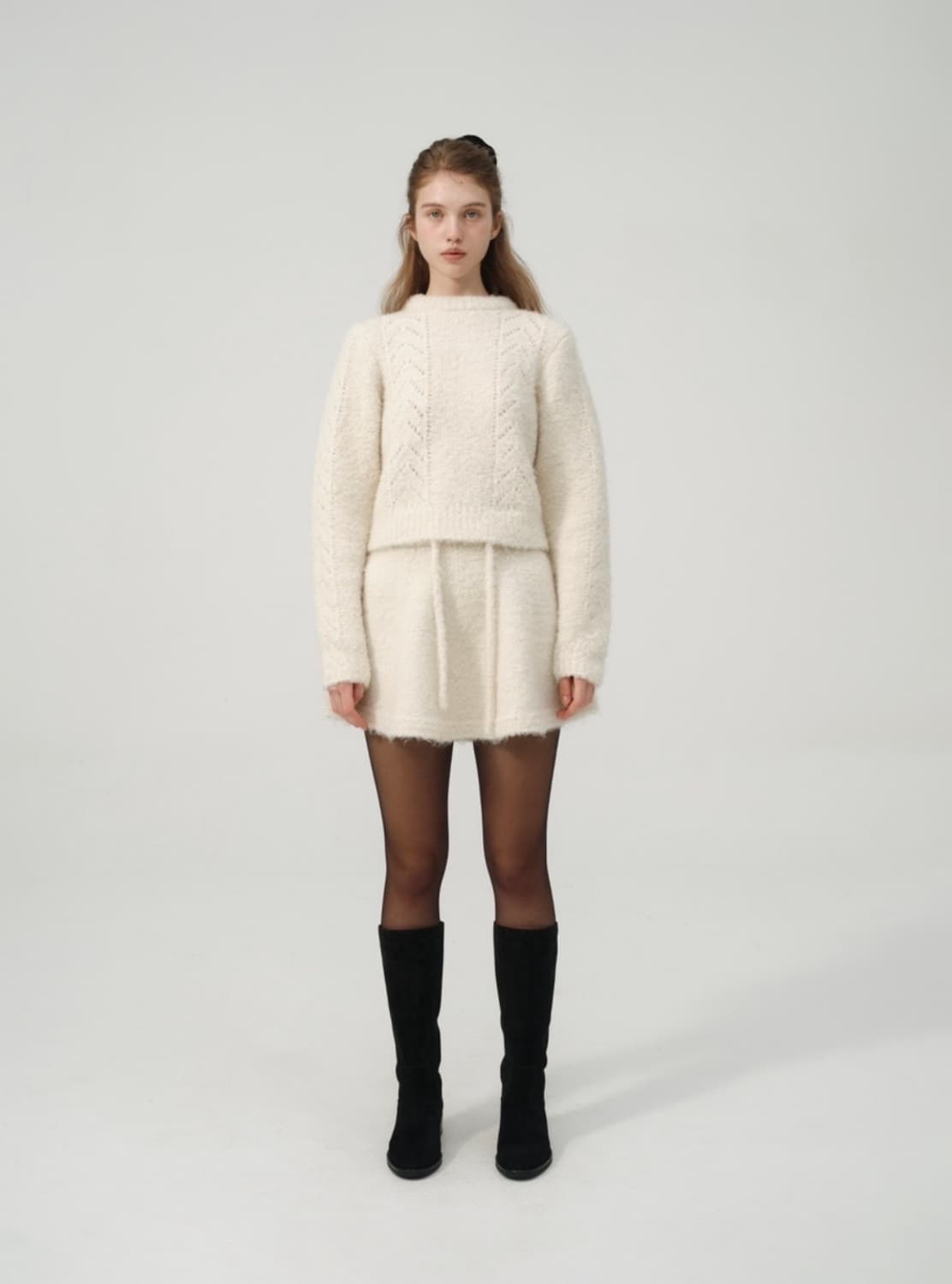 더바넷 포인텔 부클 니트 상품이미지1