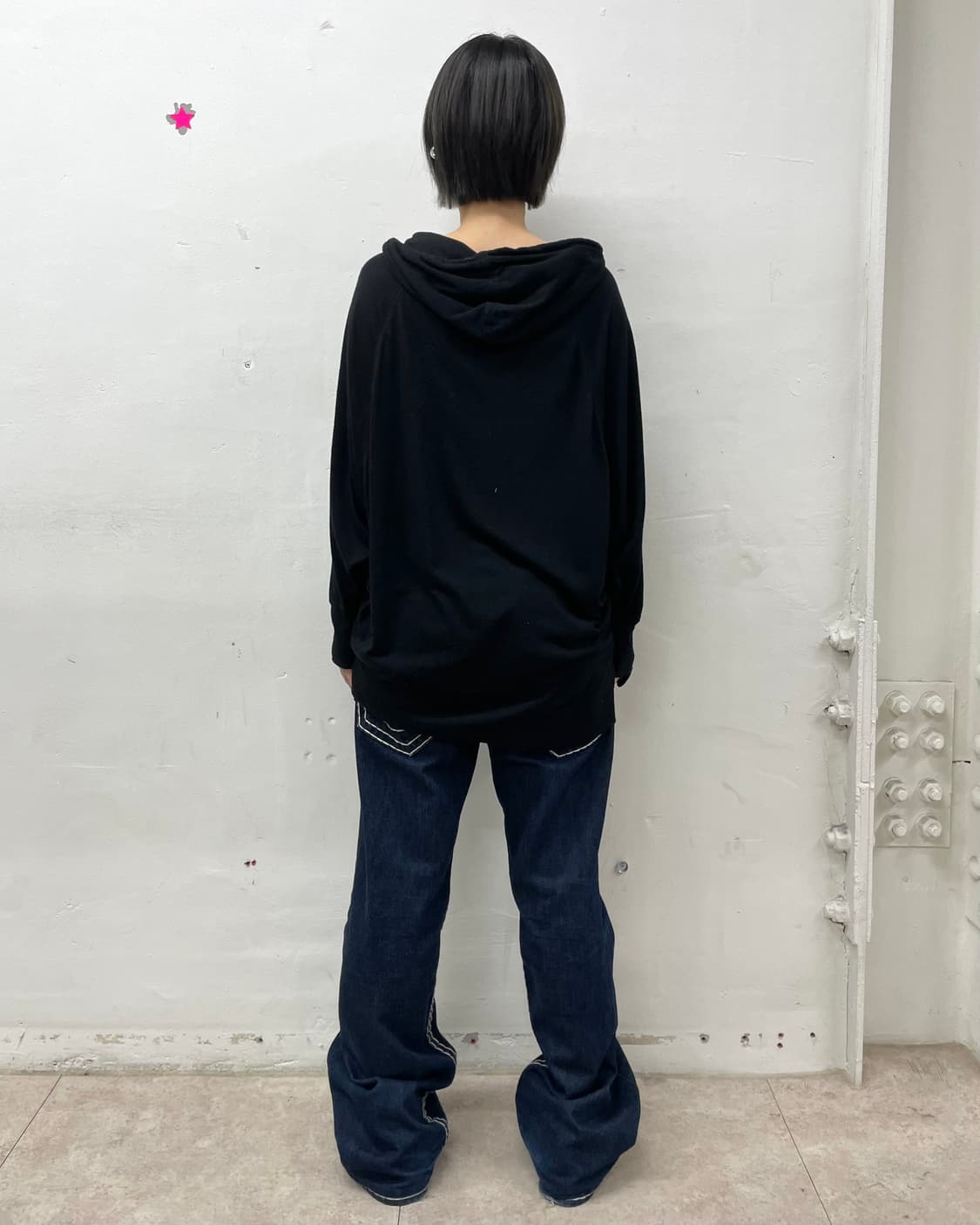 American flag rough black hoodie  상품이미지5