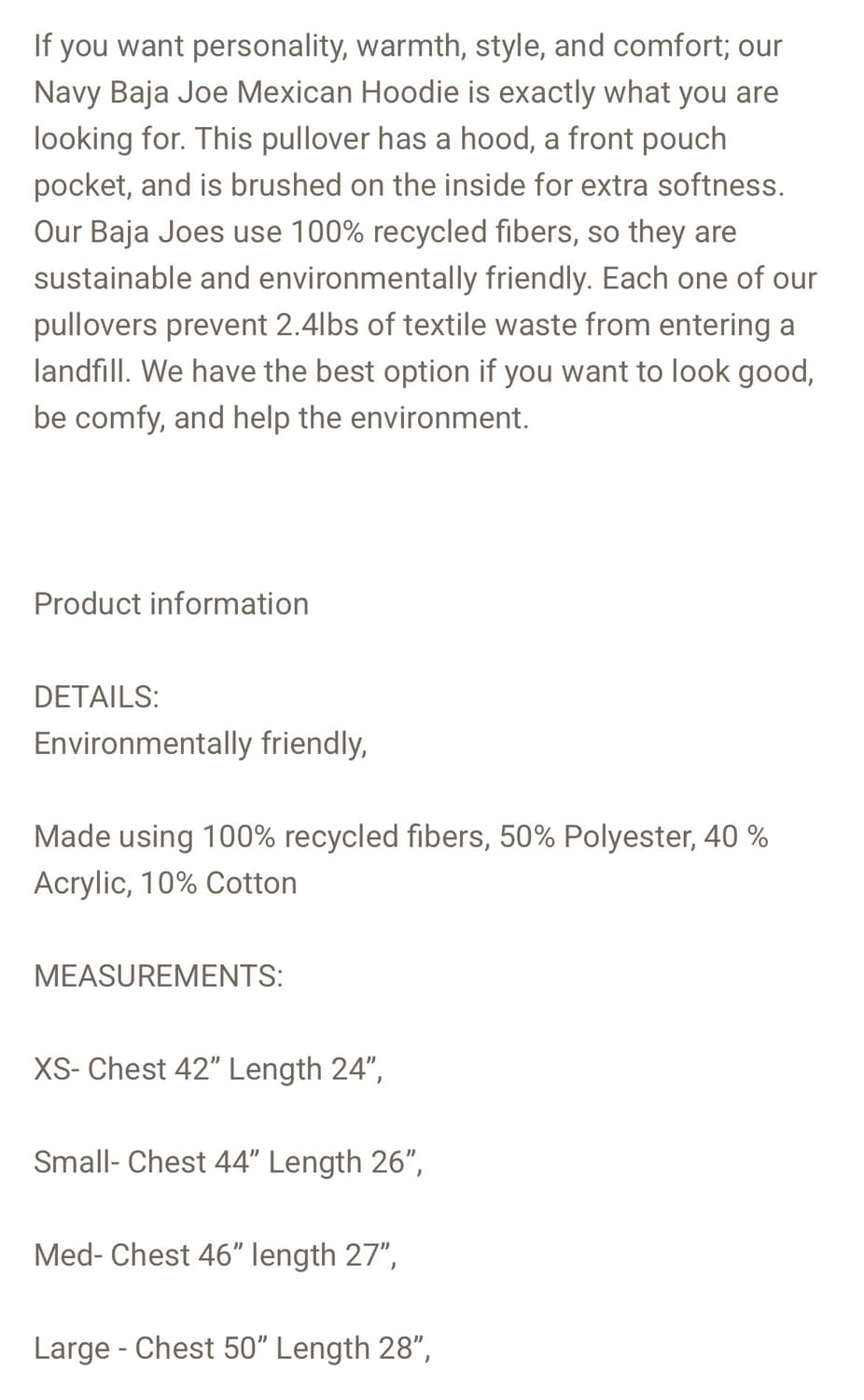 Baja Joe Mexican Hoodie M 상품이미지6