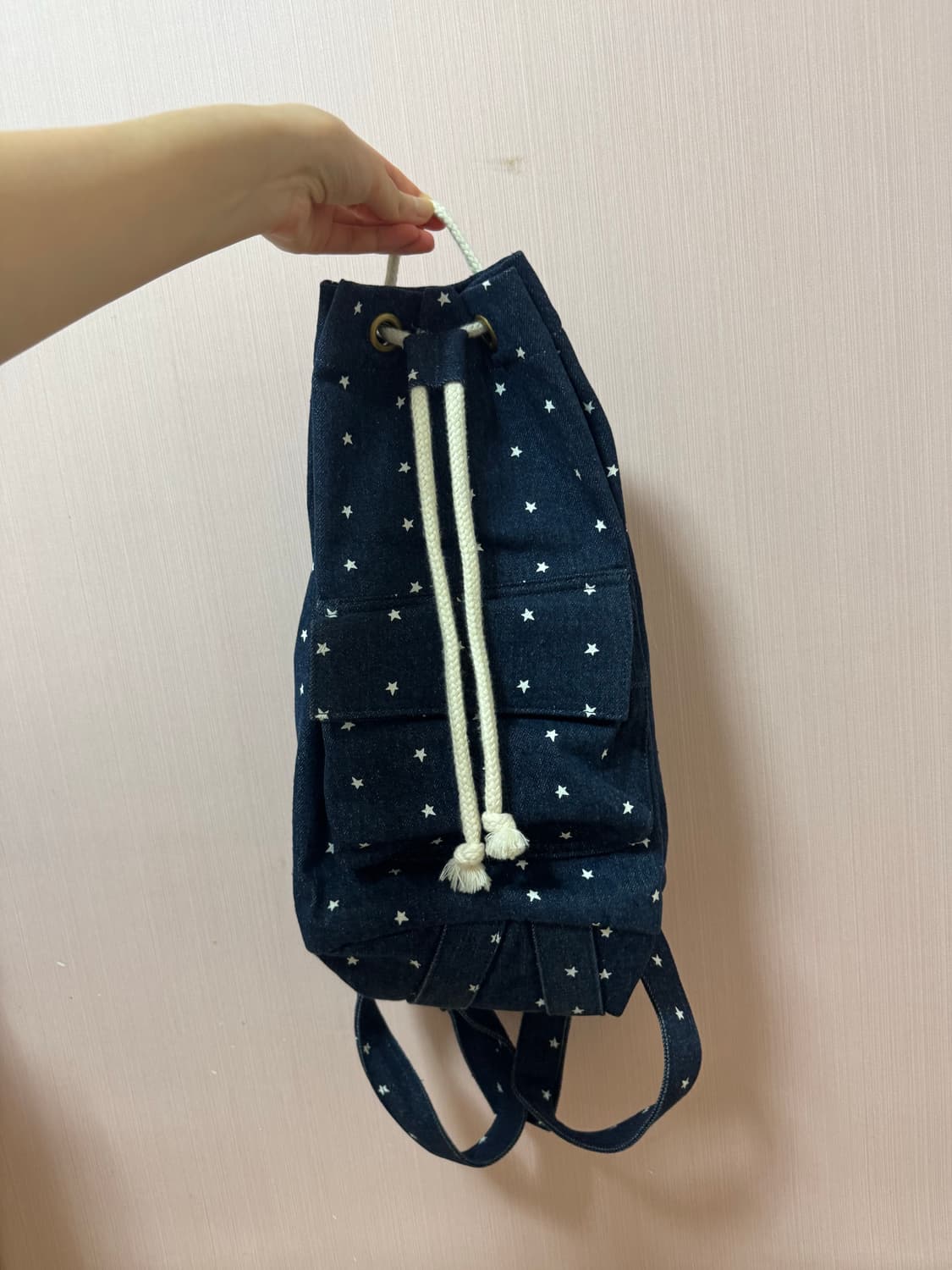 플랙 스타 패턴 백팩 네이비 팝니다 상품이미지4