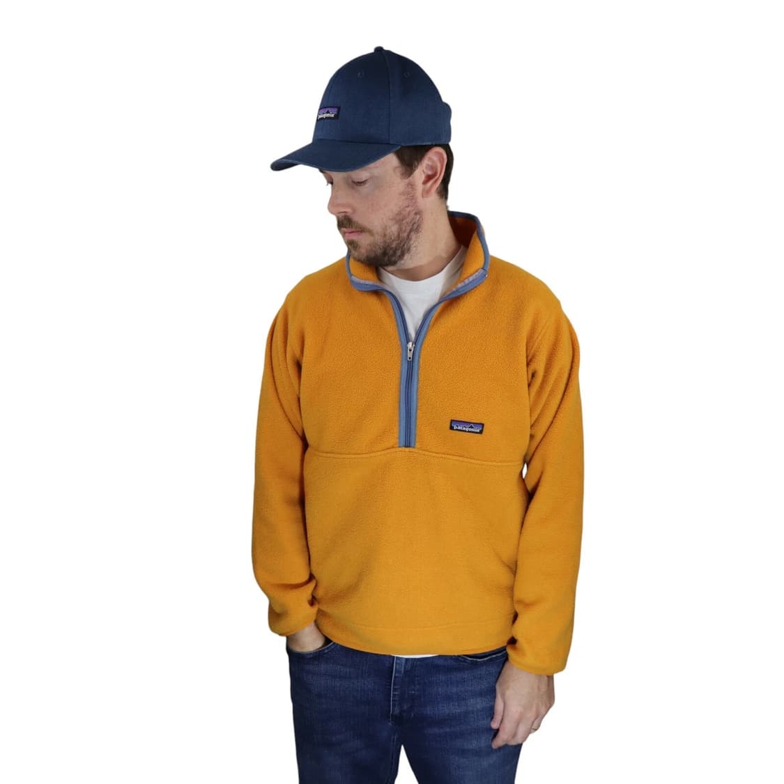 90s 파타고니아 신칠라 마수피얼 플리스 풀오버 망고 오렌지 상품이미지2