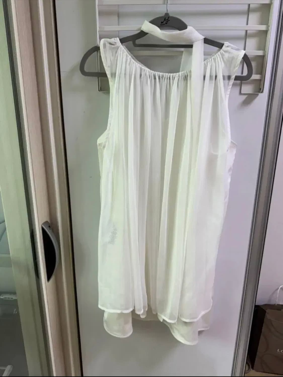 트리밍버드 타이 미니원피스 화이트 상품이미지2