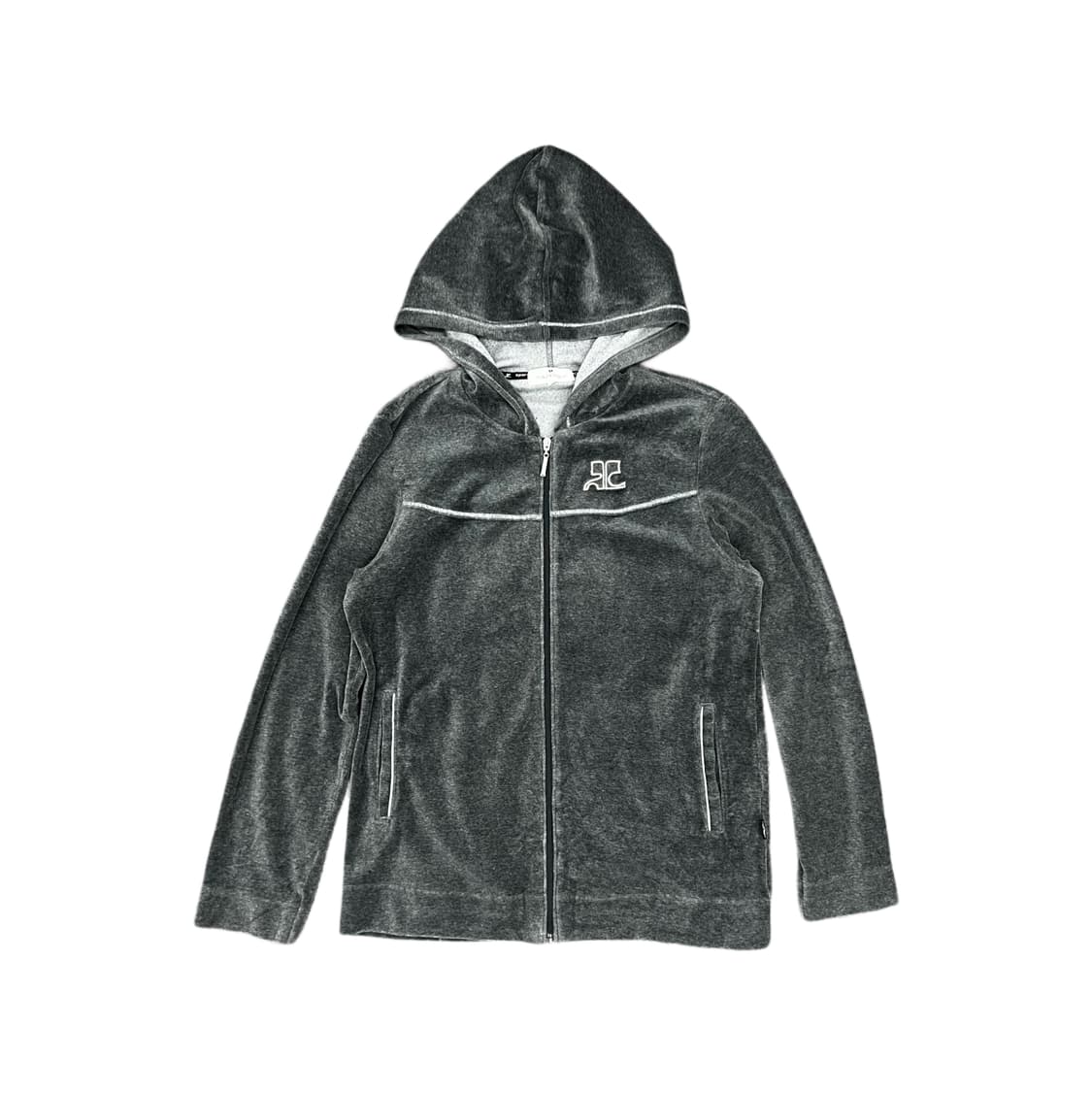 90s) Courreges velour hoodie zip 상품이미지2