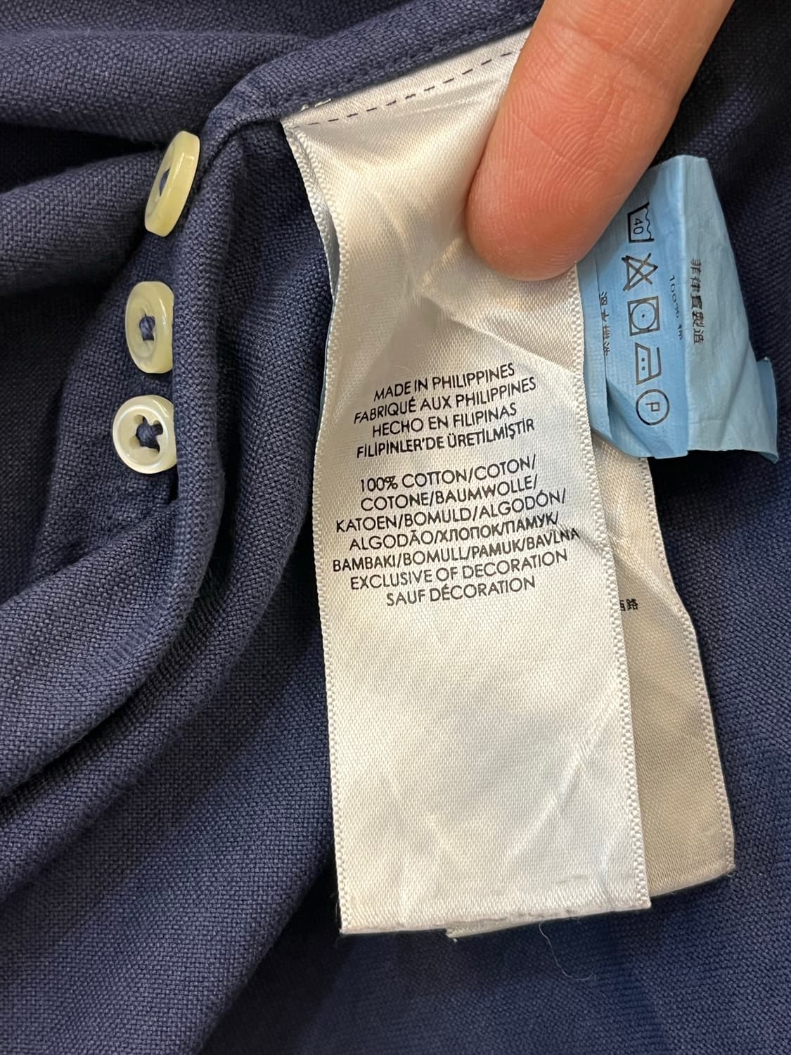 폴로 랄프 로렌 슬림핏 셔츠 네이비 상품이미지8