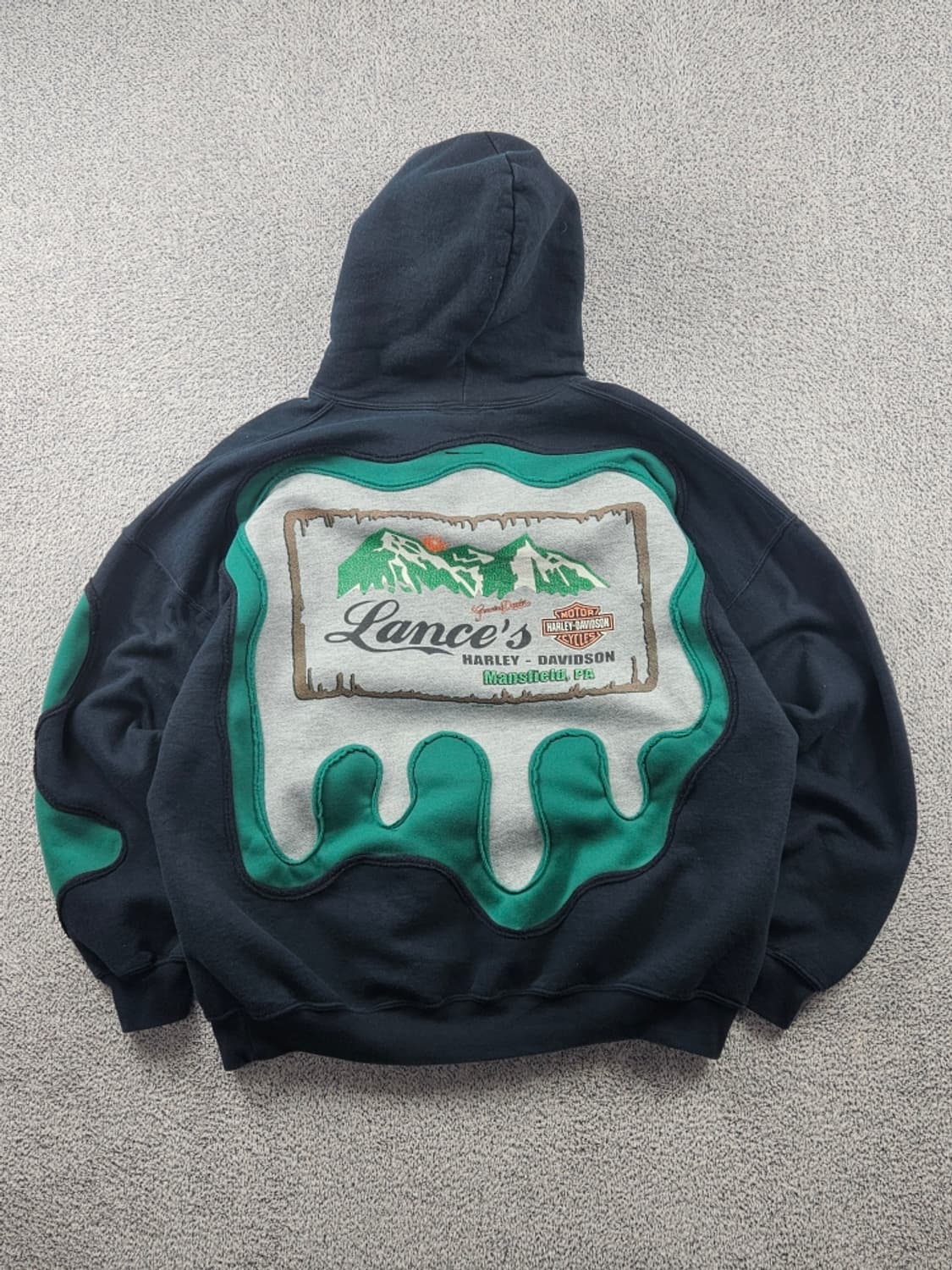 할리데이비슨 아플리케 커스텀 스웻 후드 티셔츠 (2XL추정) / 9322 상품이미지5