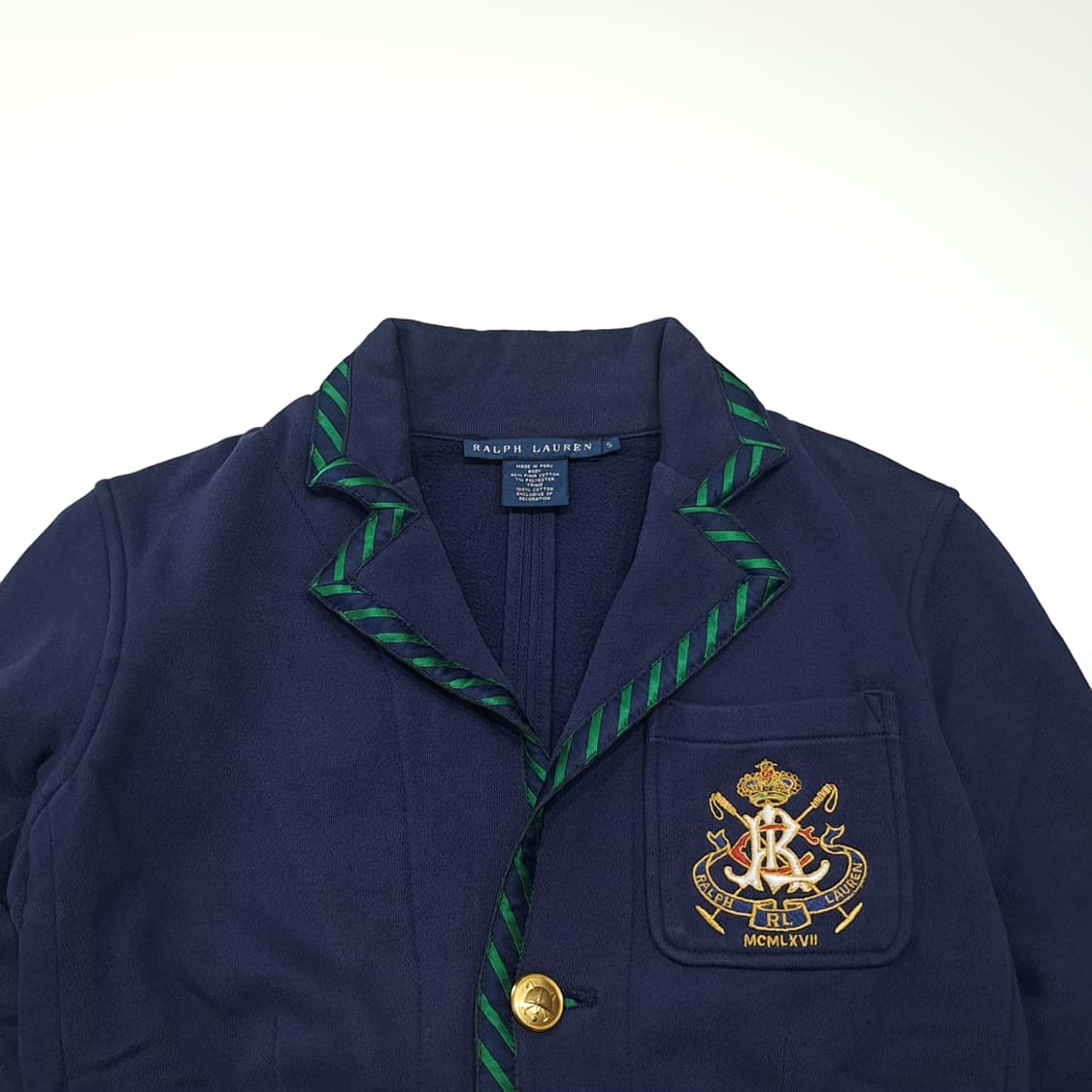 CL436 S 폴로 00s 피마코튼 크레스트 파이핑 네이비 자켓 상품이미지2