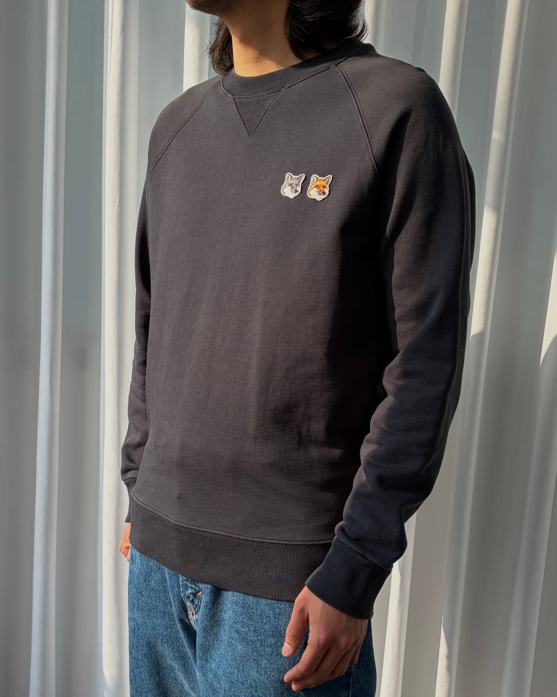 [M]메종 키츠네 더블 폭스 헤드 맨투맨 차콜 상품이미지1