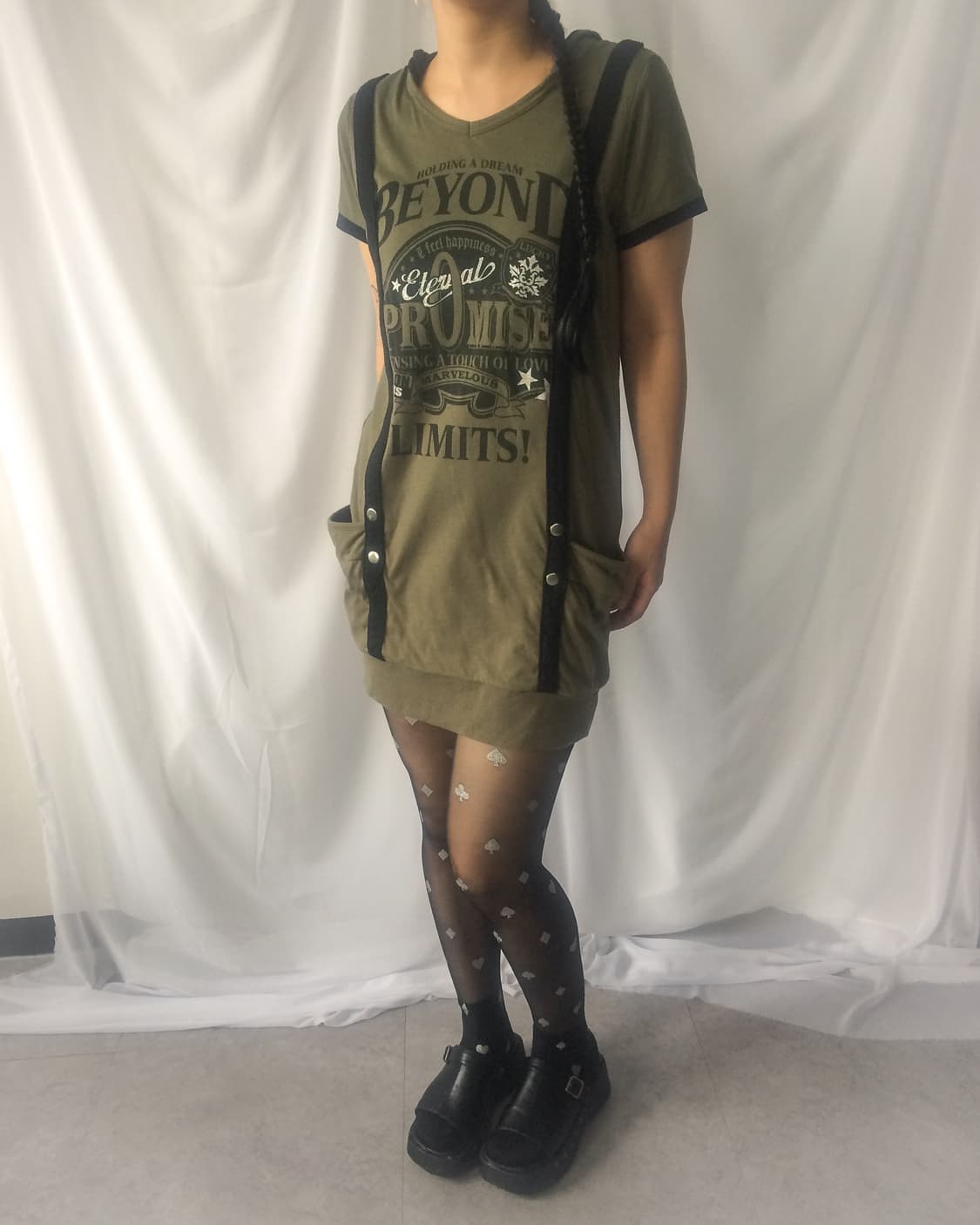 Line detail printing hood onepiece 상품이미지9