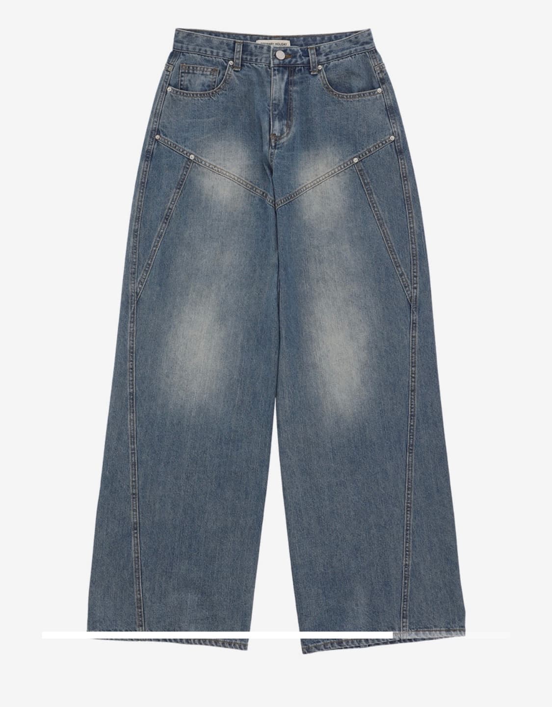 오디너리 홀리데이 라인 데님 와이드 팬츠 [BLUE] 상품이미지3